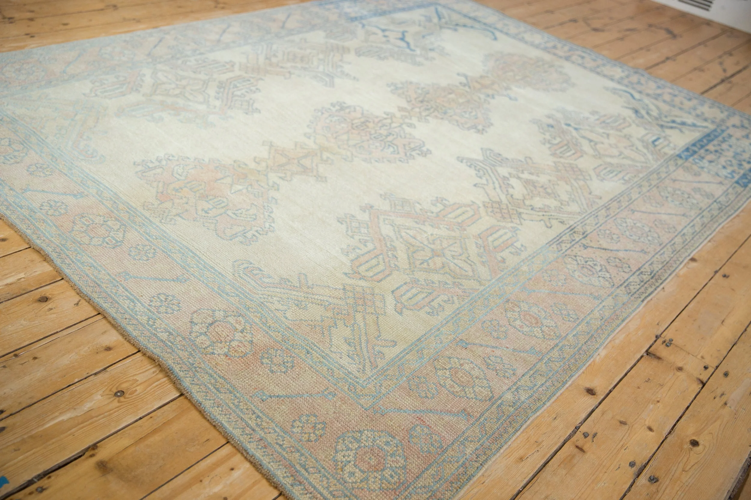 6.5x9 Vintage Distressed Oushak Carpet - Image 4