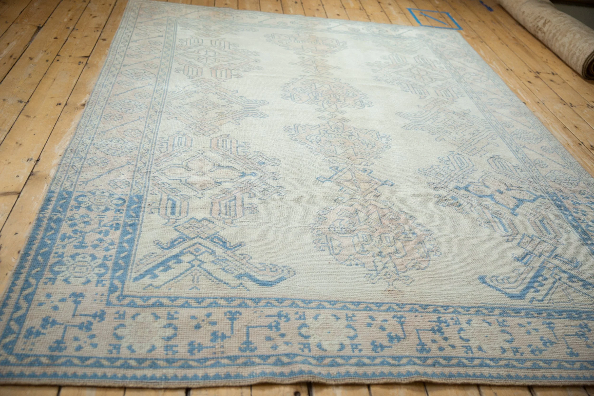 6.5x9 Vintage Distressed Oushak Carpet - Image 5