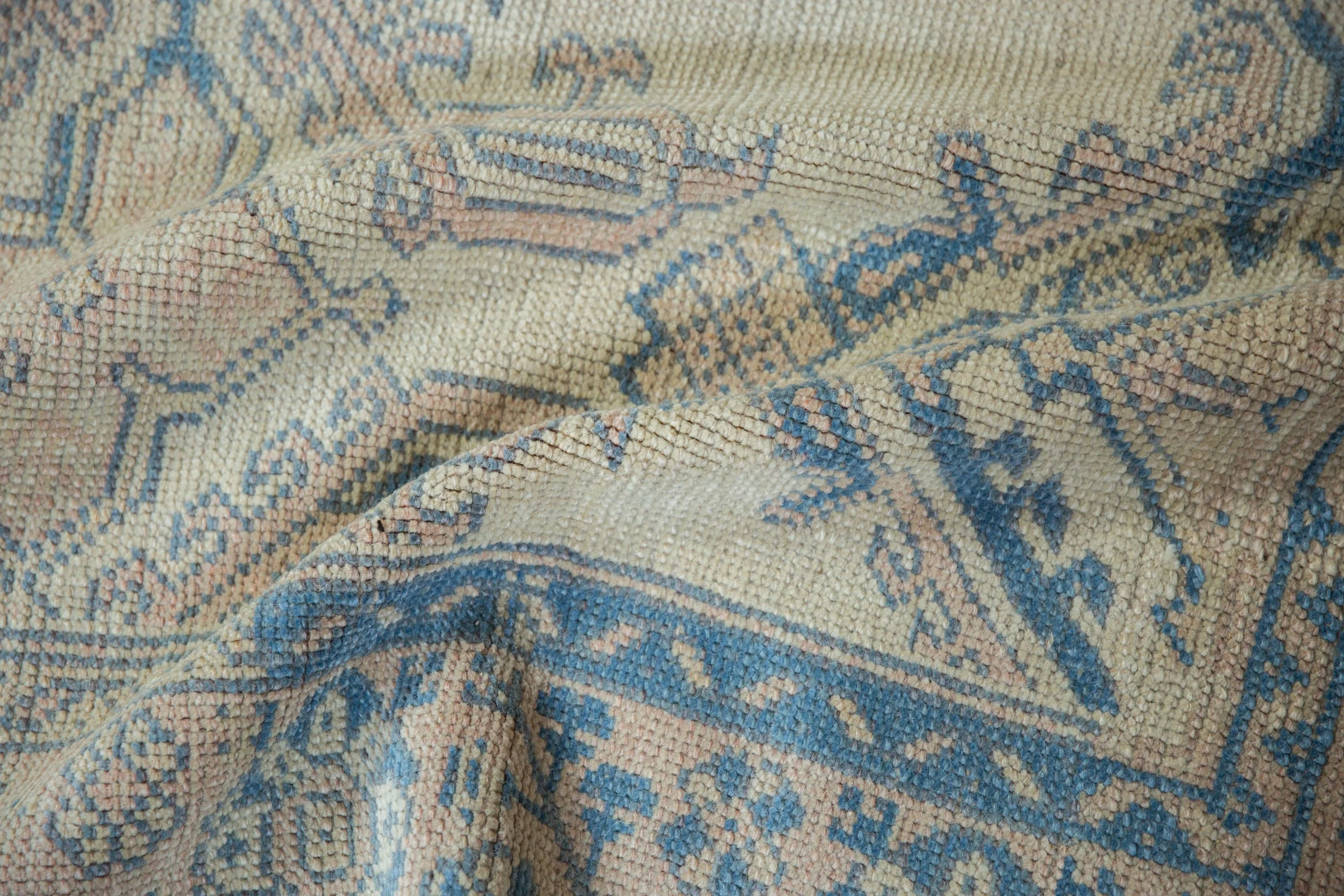 6.5x9 Vintage Distressed Oushak Carpet - Image 7