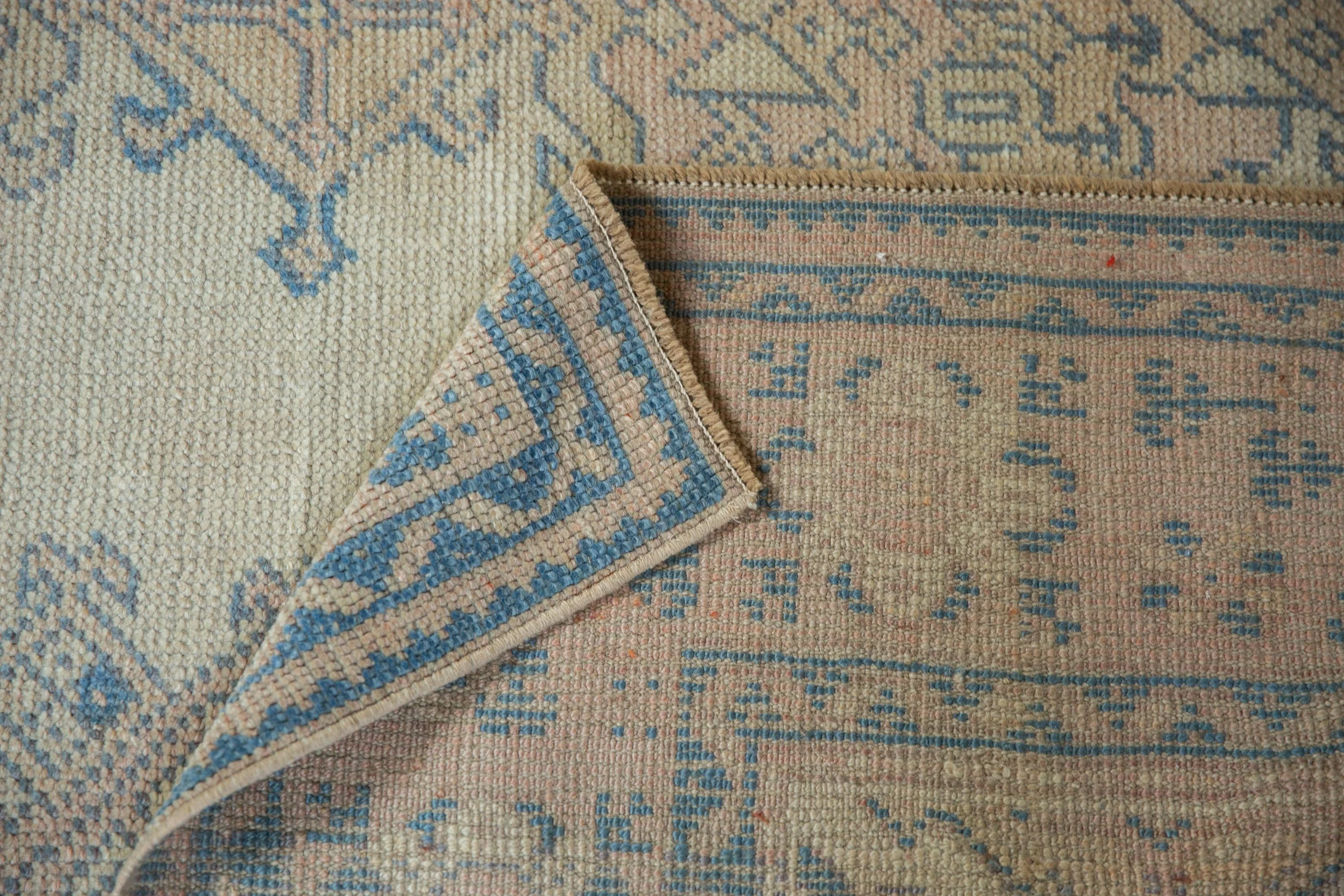 6.5x9 Vintage Distressed Oushak Carpet - Image 8