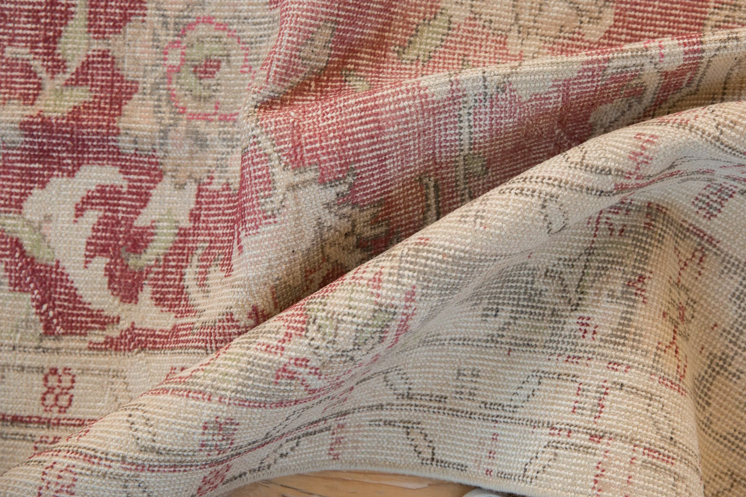 6.5x9 Vintage Distressed Oushak Carpet - Image 11
