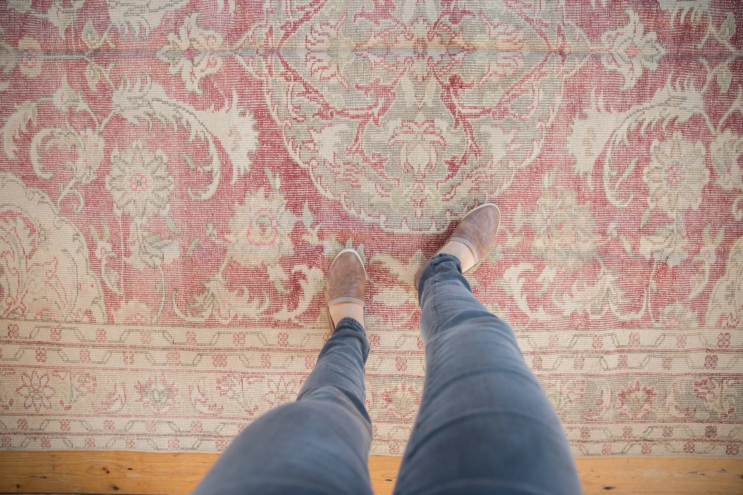 6.5x9 Vintage Distressed Oushak Carpet - Image 2