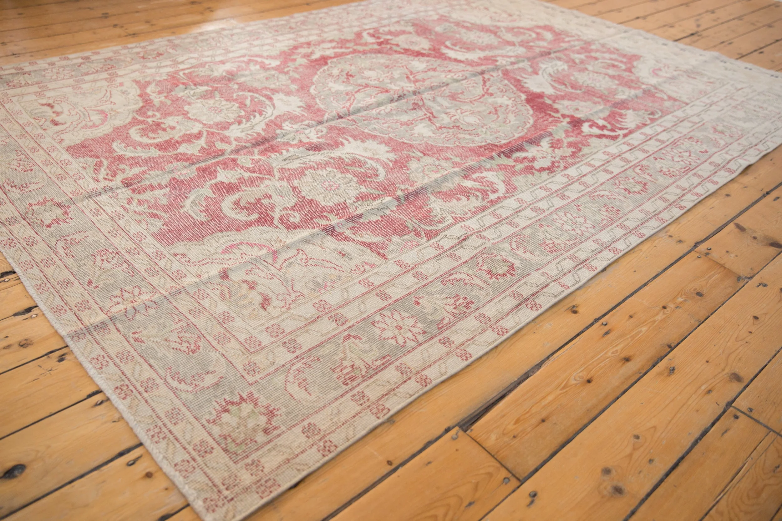 6.5x9 Vintage Distressed Oushak Carpet - Image 3