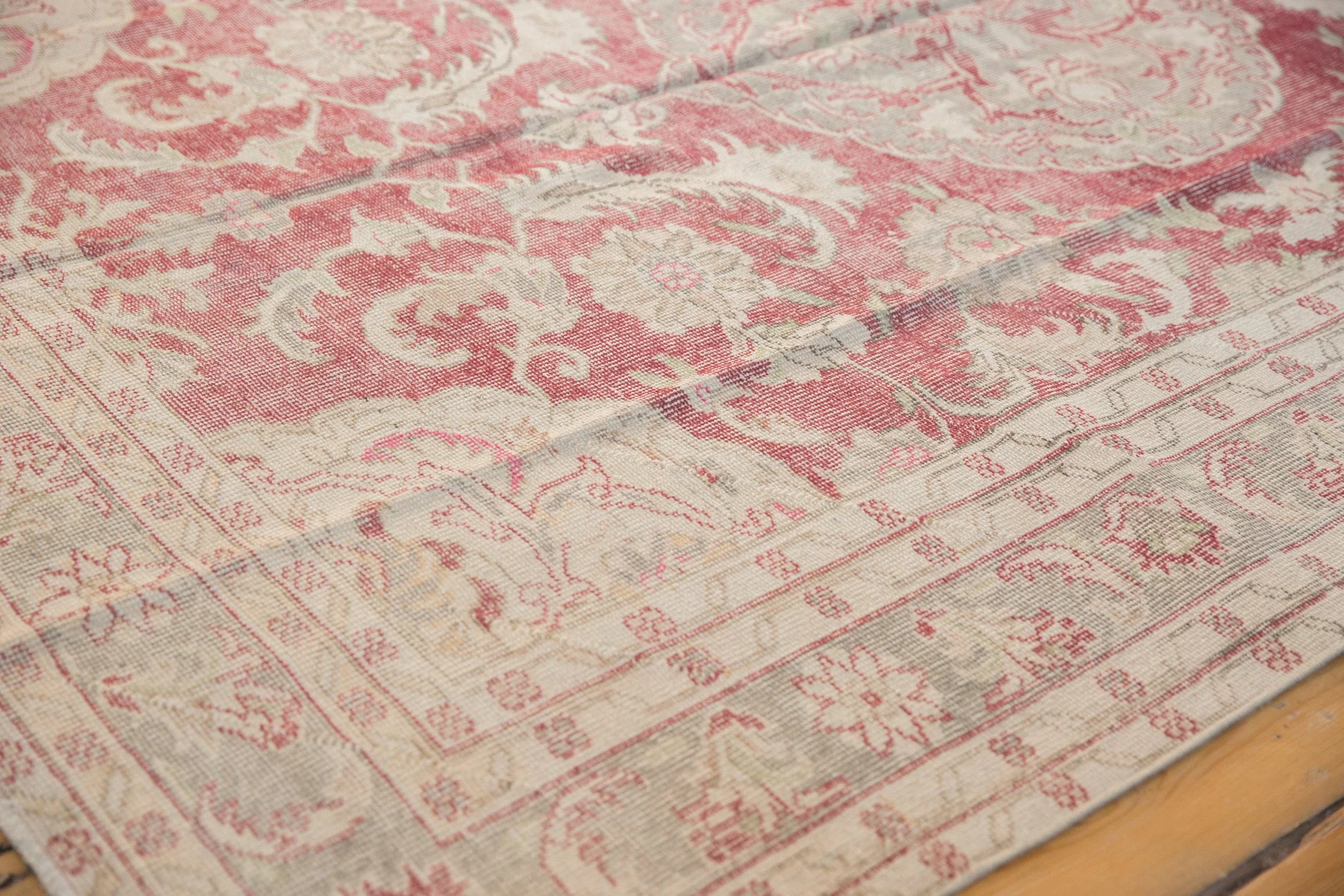 6.5x9 Vintage Distressed Oushak Carpet - Image 4