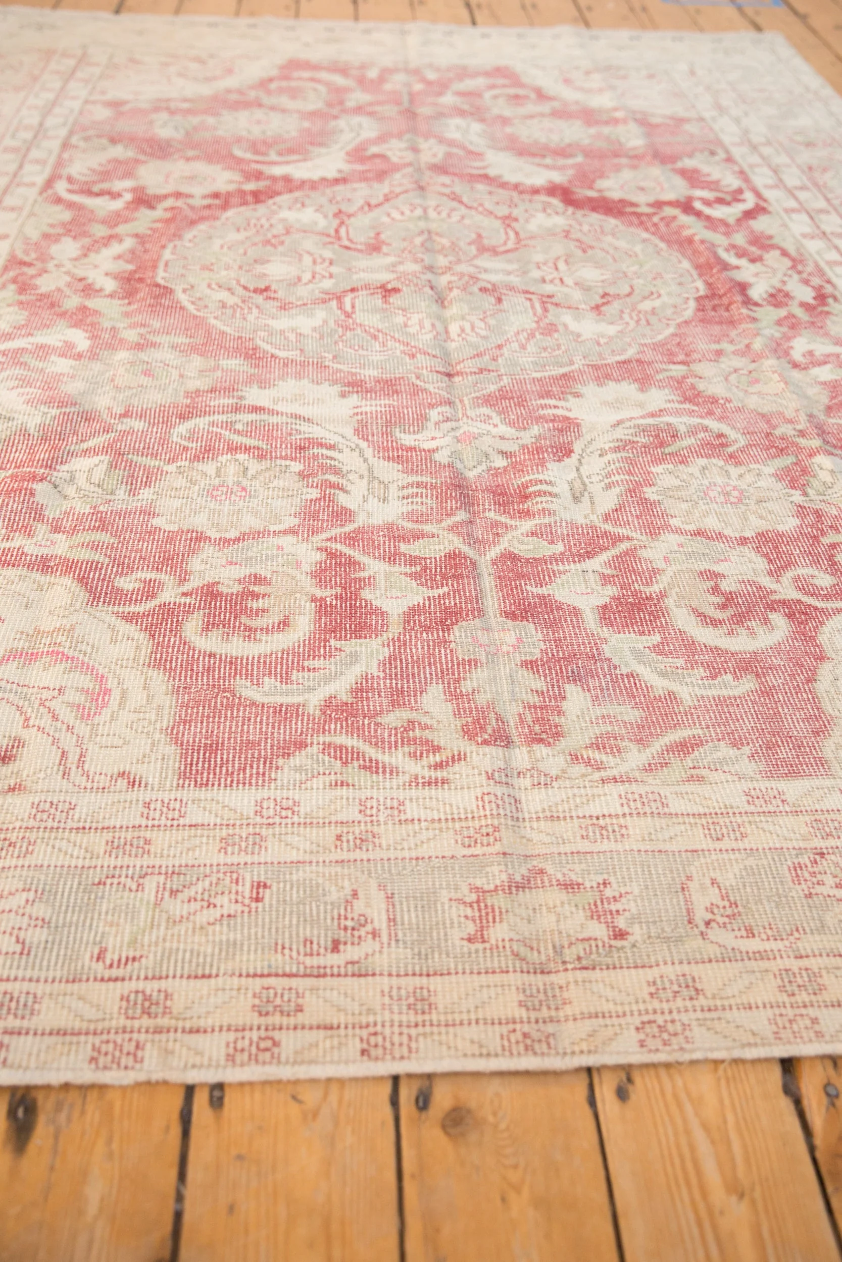 6.5x9 Vintage Distressed Oushak Carpet - Image 6