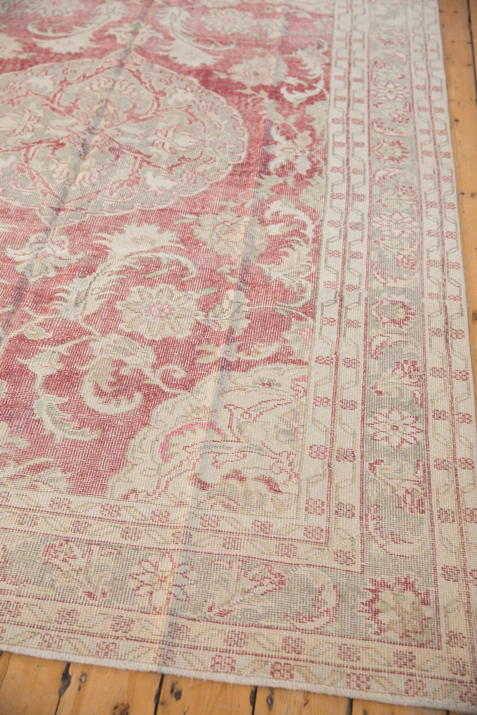 6.5x9 Vintage Distressed Oushak Carpet - Image 8