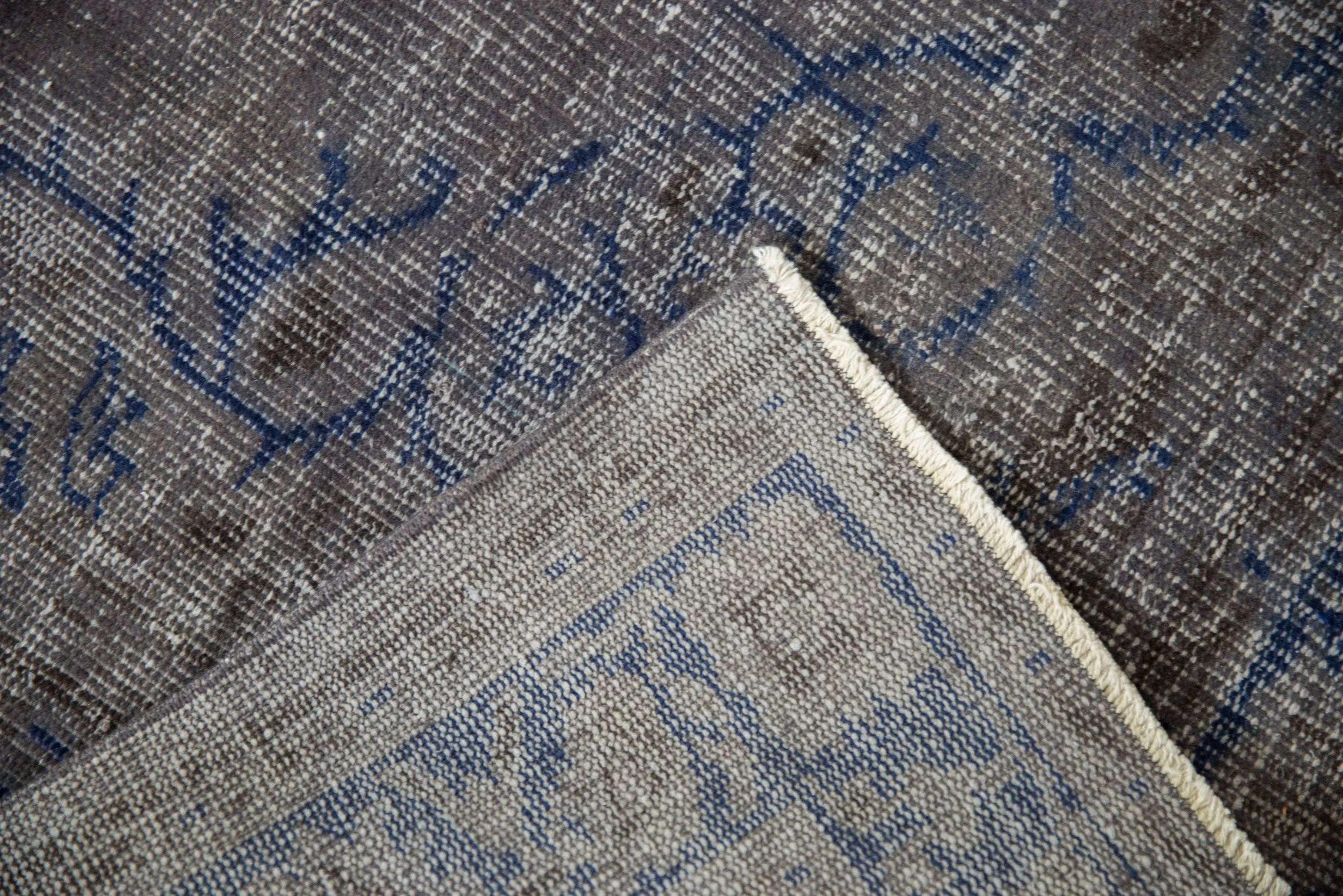 6.5x9 Vintage Distressed Overdyed Oushak Carpet - Image 10