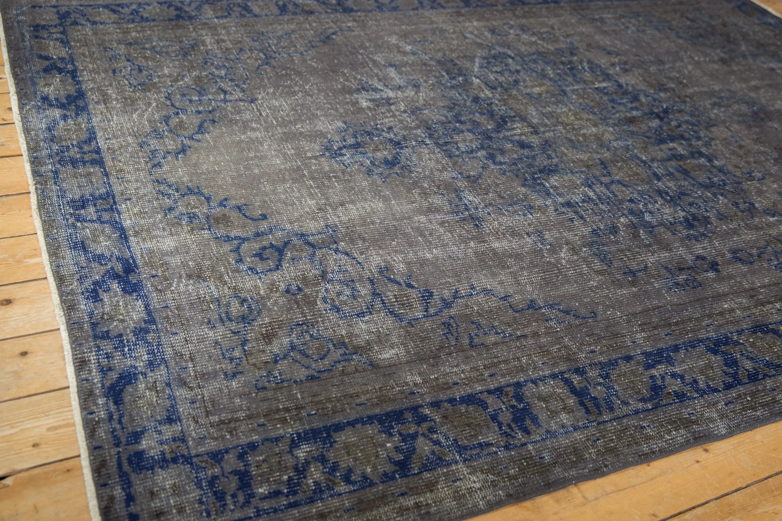 6.5x9 Vintage Distressed Overdyed Oushak Carpet - Image 5