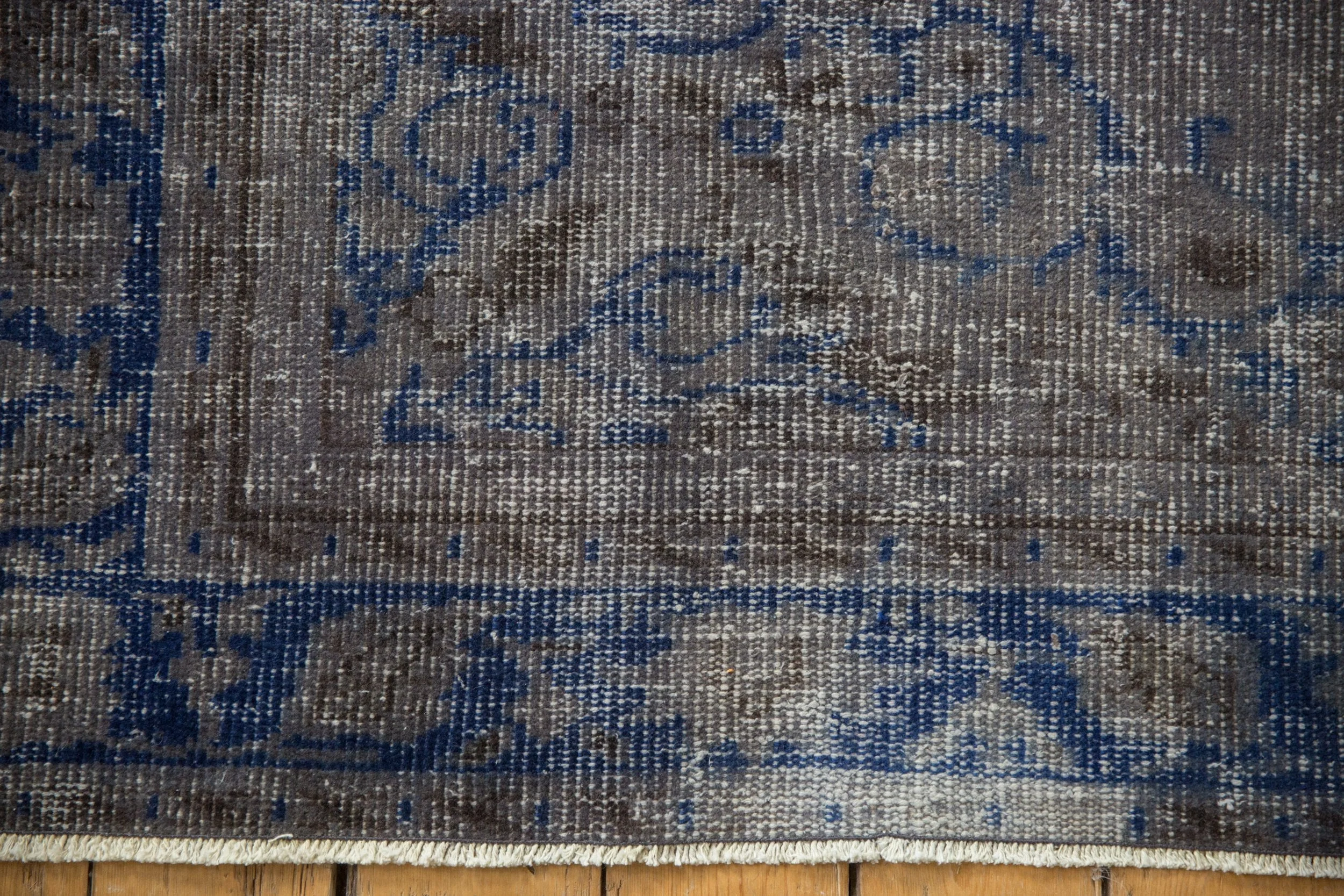 6.5x9 Vintage Distressed Overdyed Oushak Carpet - Image 8