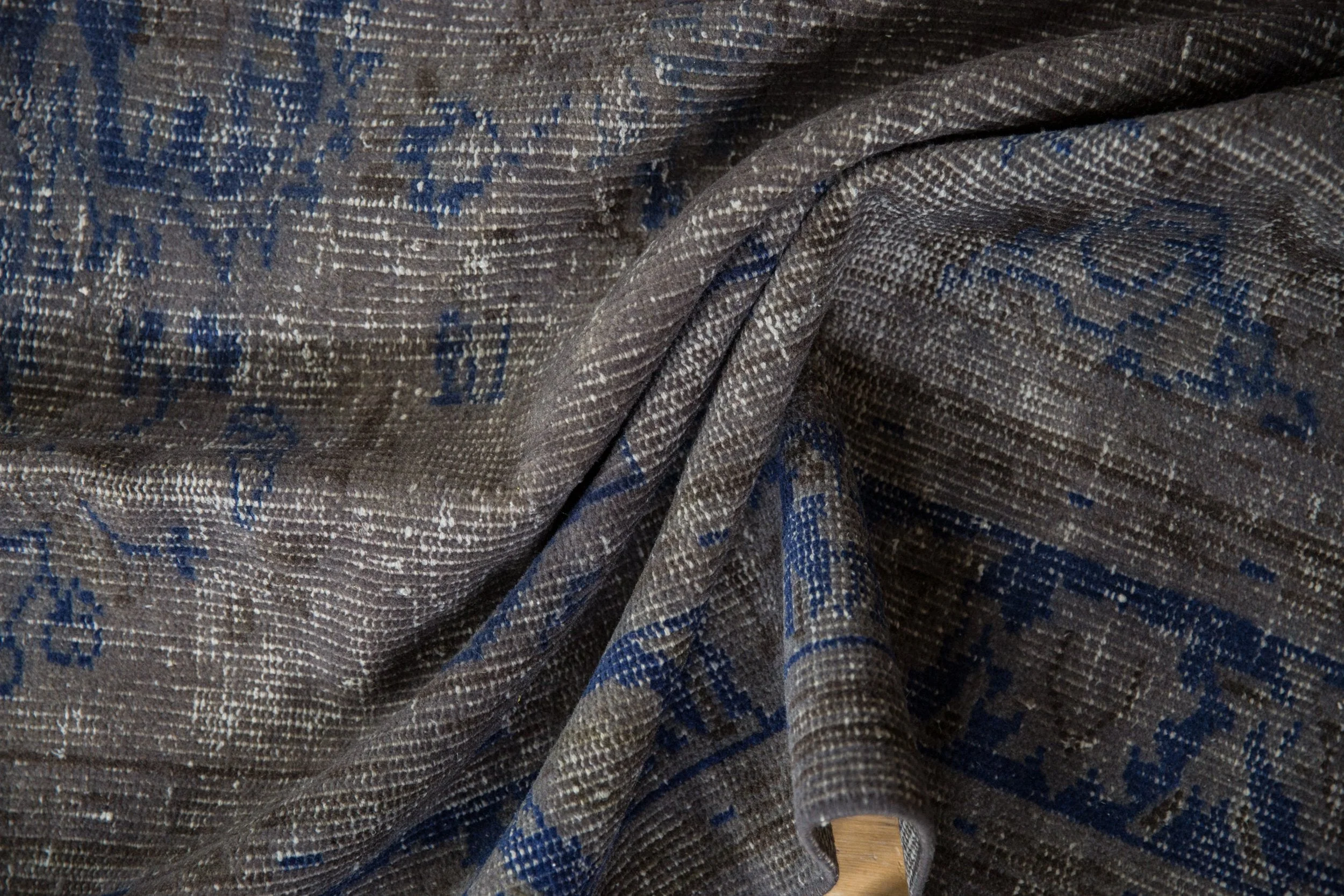 6.5x9 Vintage Distressed Overdyed Oushak Carpet - Image 9