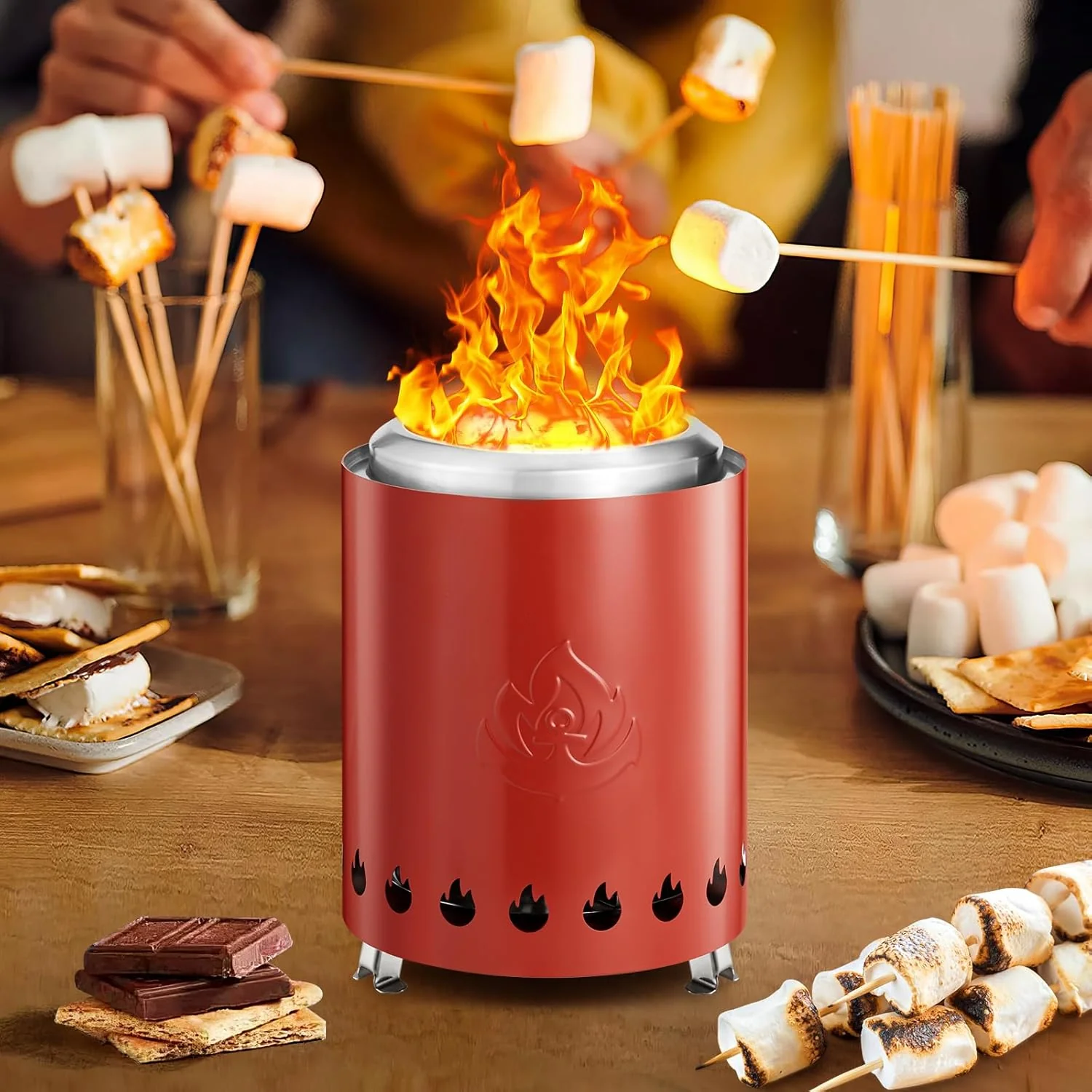 6.7" Portable Smokeless Tabletop Fire Pit, Low Smoke Burning Tabletop Fire Pit Fuel - Image 10