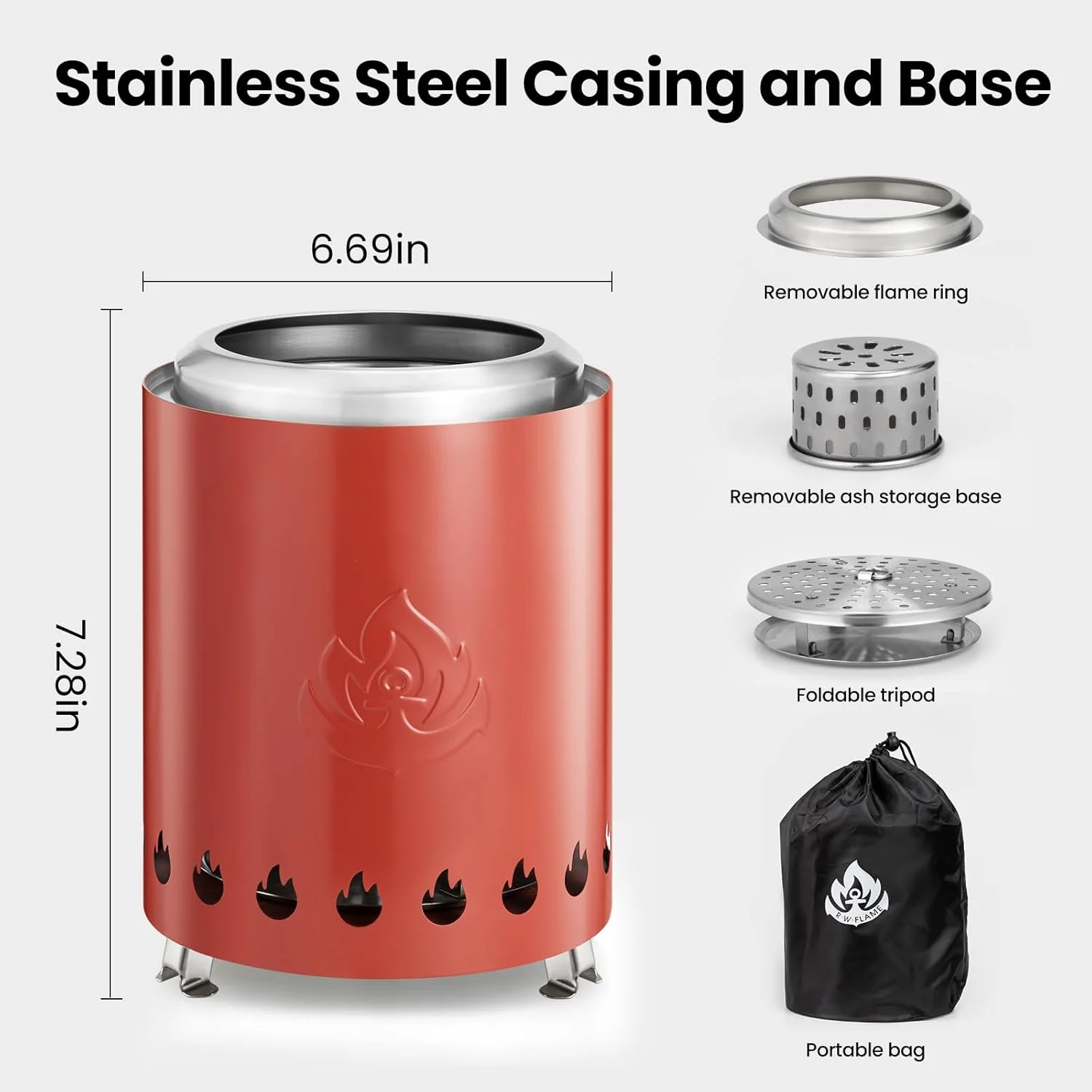 6.7" Portable Smokeless Tabletop Fire Pit, Low Smoke Burning Tabletop Fire Pit Fuel - Image 12