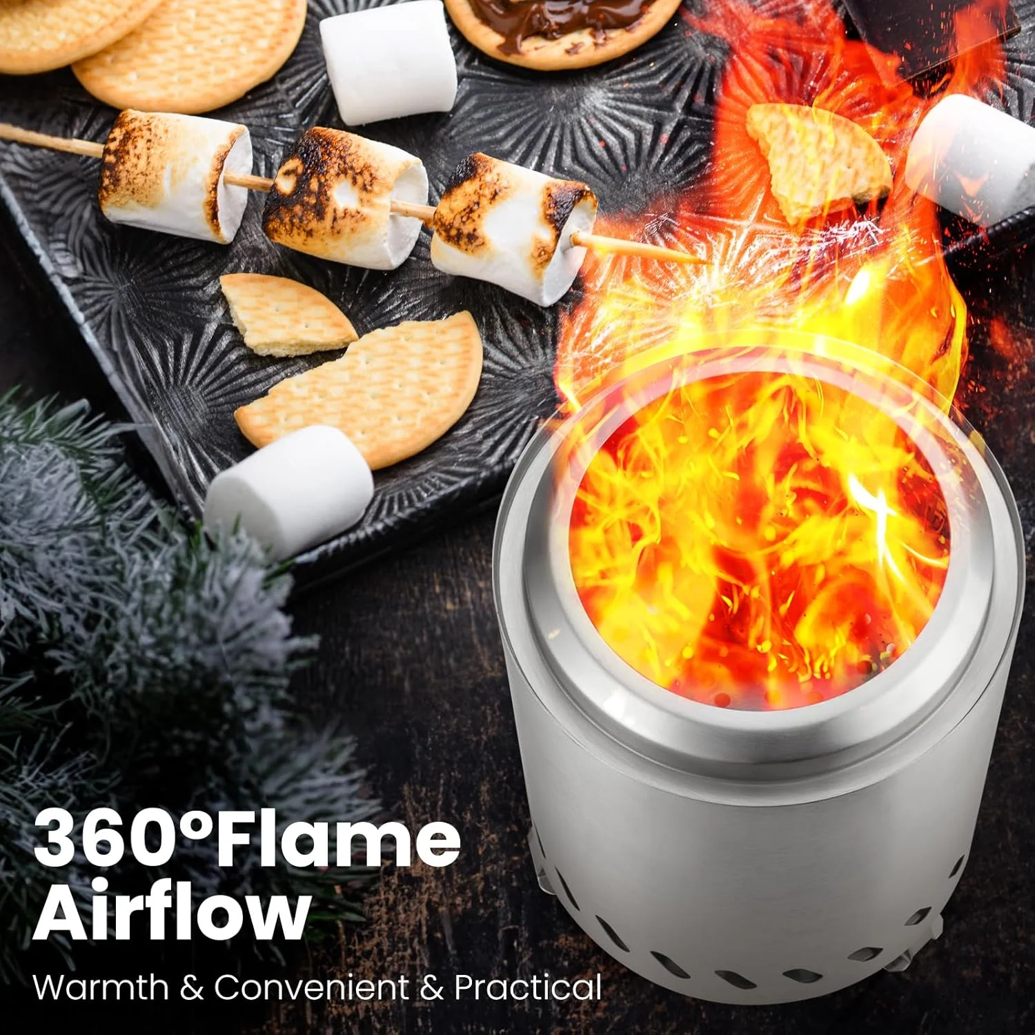 6.7" Portable Smokeless Tabletop Fire Pit, Low Smoke Burning Tabletop Fire Pit Fuel - Image 14