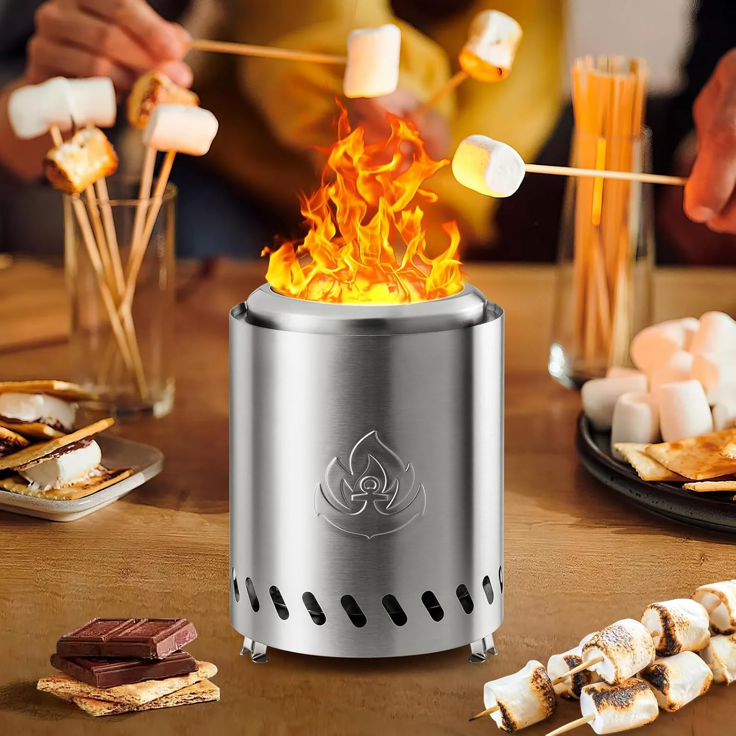 6.7" Portable Smokeless Tabletop Fire Pit, Low Smoke Burning Tabletop Fire Pit Fuel - Image 17