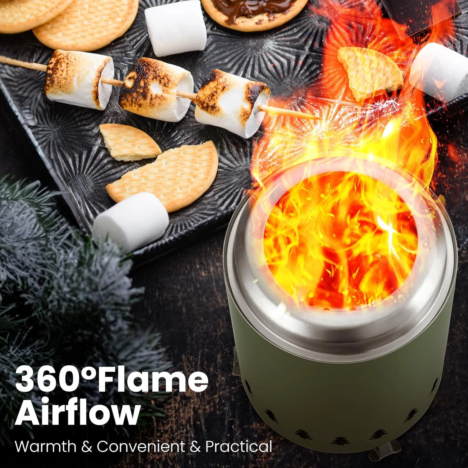 6.7" Portable Smokeless Tabletop Fire Pit, Low Smoke Burning Tabletop Fire Pit Fuel - Image 2