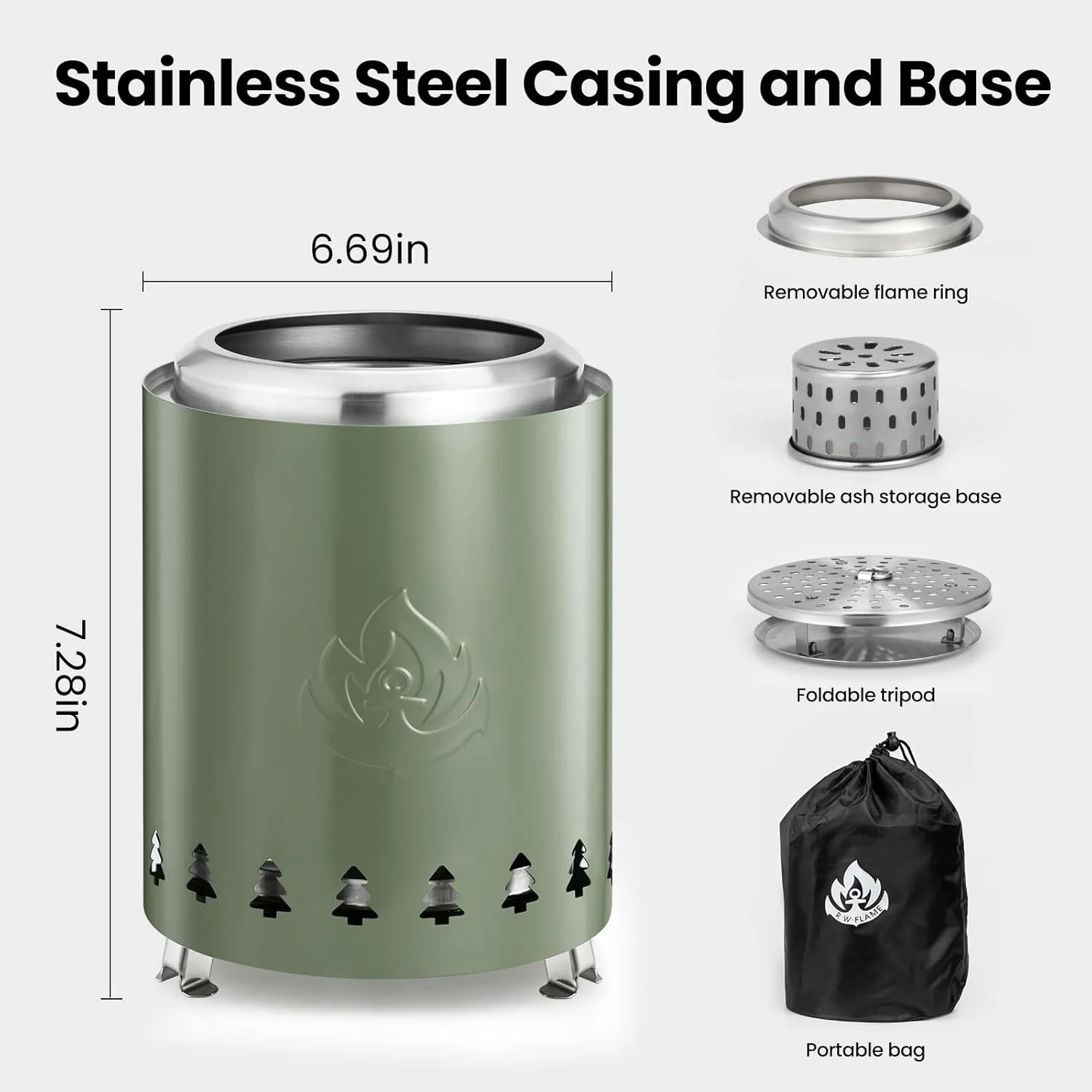 6.7" Portable Smokeless Tabletop Fire Pit, Low Smoke Burning Tabletop Fire Pit Fuel - Image 5