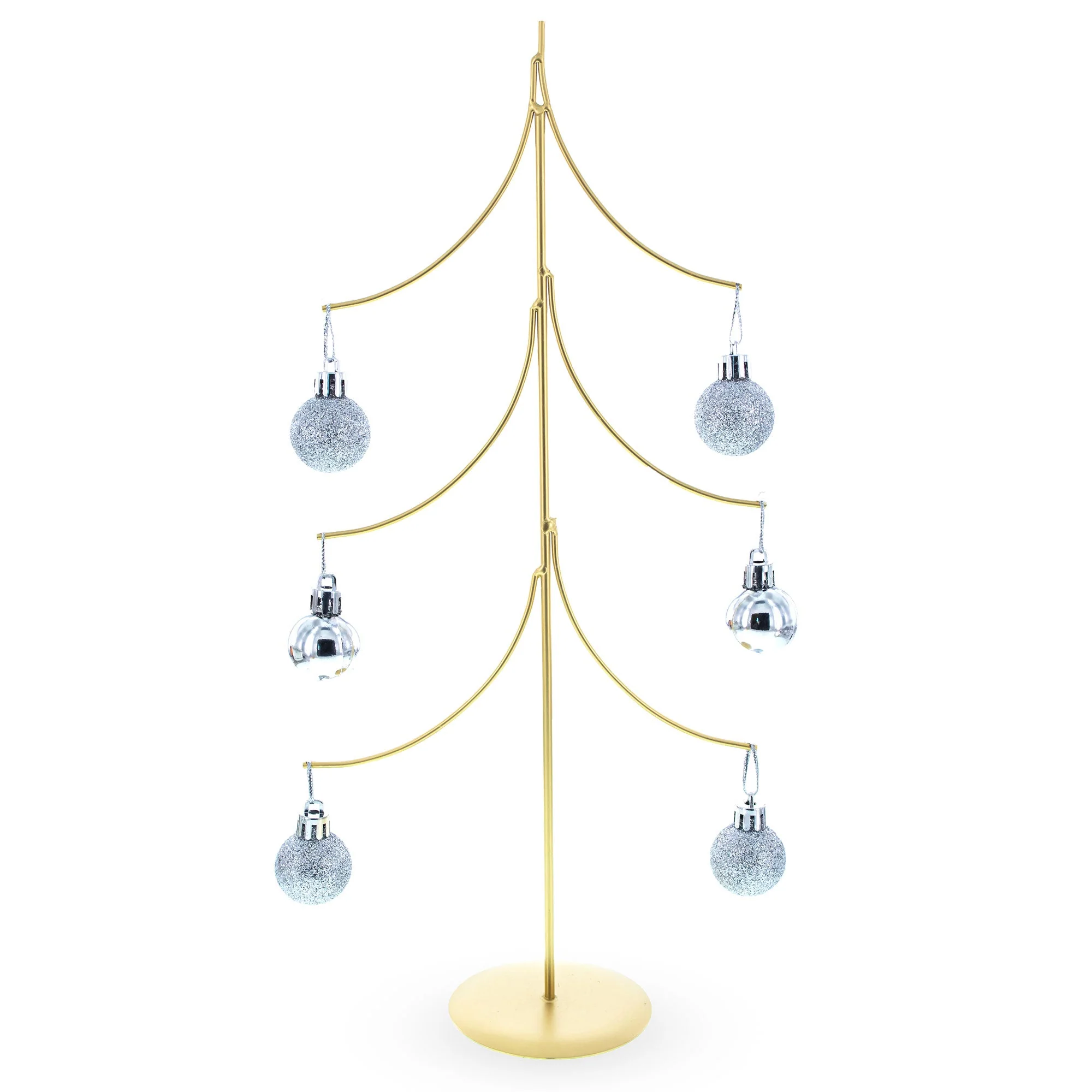 6-Arm Tiered Tree Gold Metal Ornament Display Stand 14 Inches (Poland) - Image 2