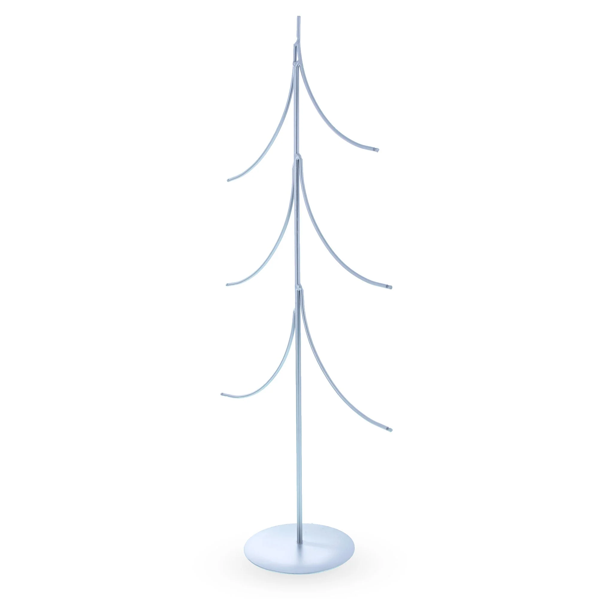 6-Arm Tiered Tree Silver Metal Ornament Display Stand 14 Inches (Poland) - Image 4