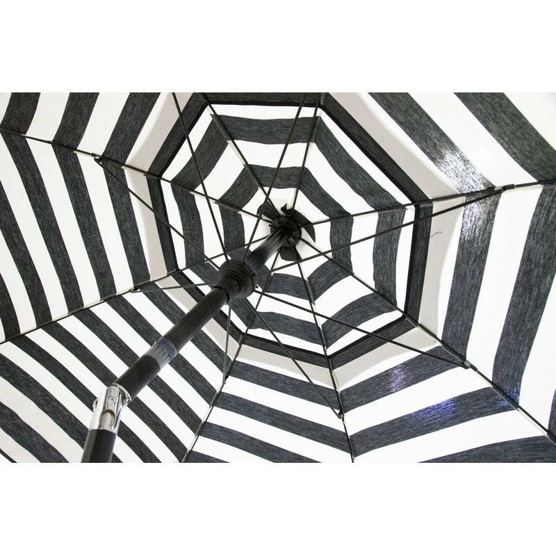 6 Foot Black White Stripe Drape Umbrella Manual Lift with Tilt - Image 2