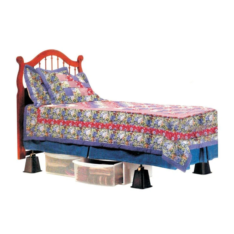 6-inch High Bed Risers in Black - 4-Pack - Image 2