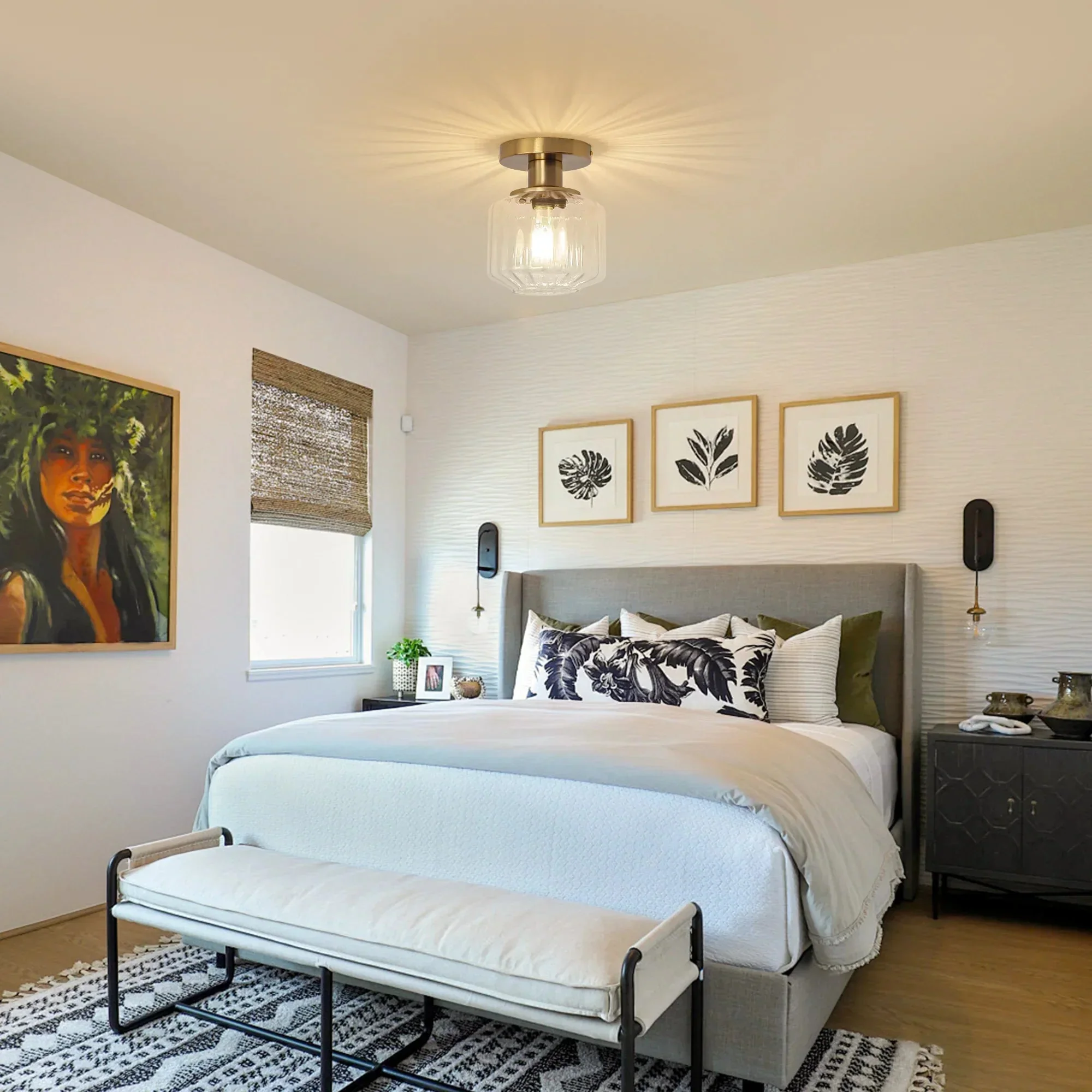 6 Inch Marico 1-Light Semi-Flush Mount Ceiling Light - Image 3