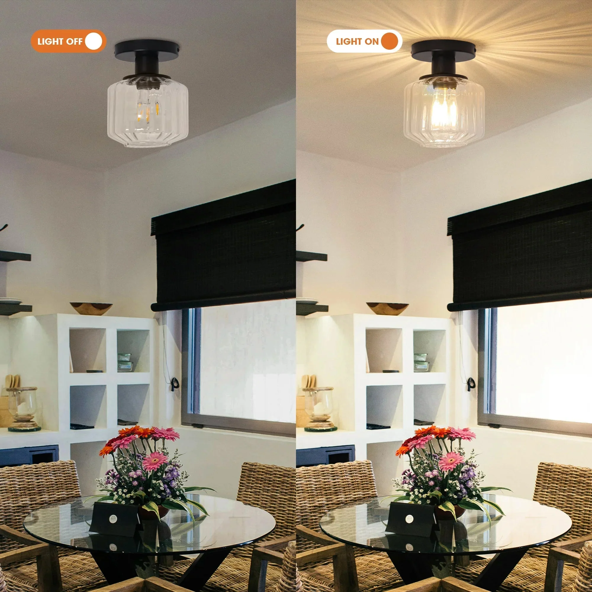 6 Inch Marico 1-Light Semi-Flush Mount Ceiling Light - Image 7