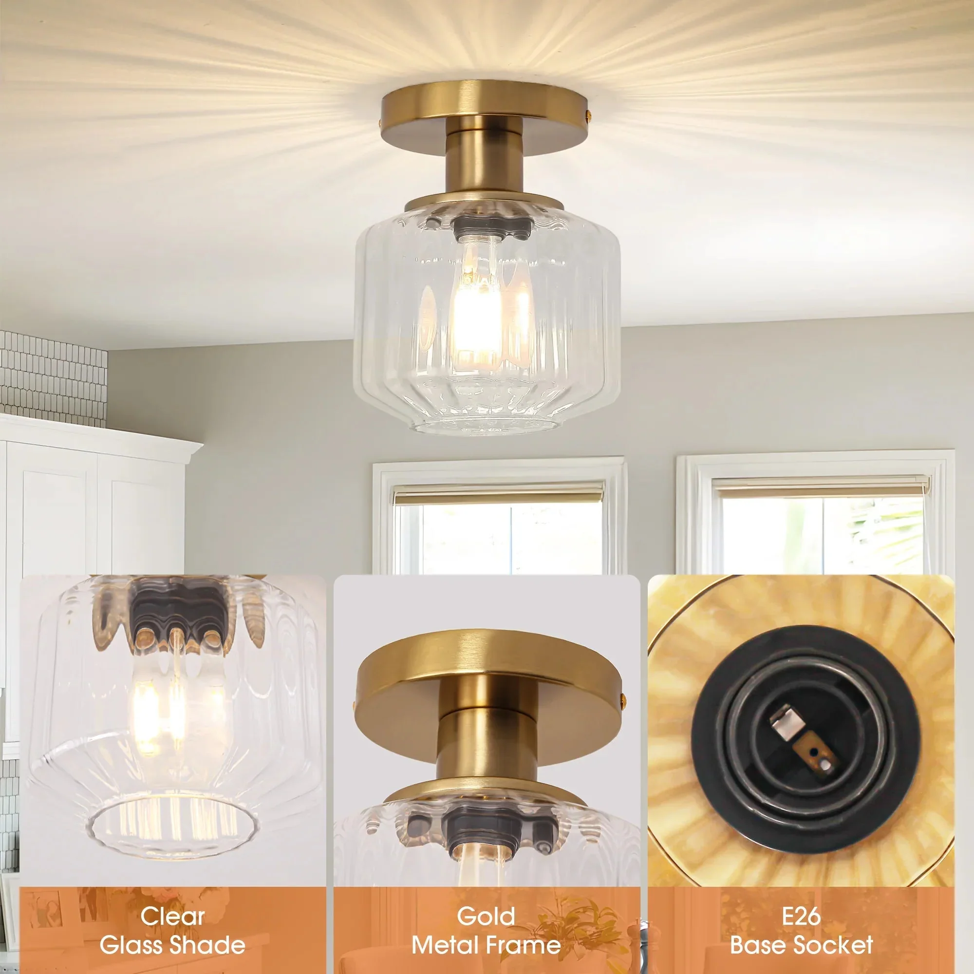 6 Inch Marico 1-Light Semi-Flush Mount Ceiling Light - Image 9