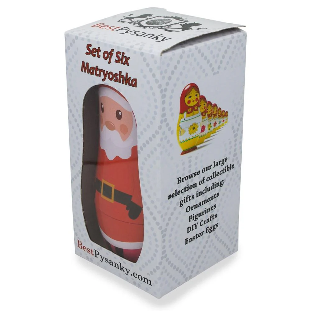 6 Plastic Nesting Dolls - Santa, Snowman, Reindeer, Tree, Elf & Gingerbread - Image 3