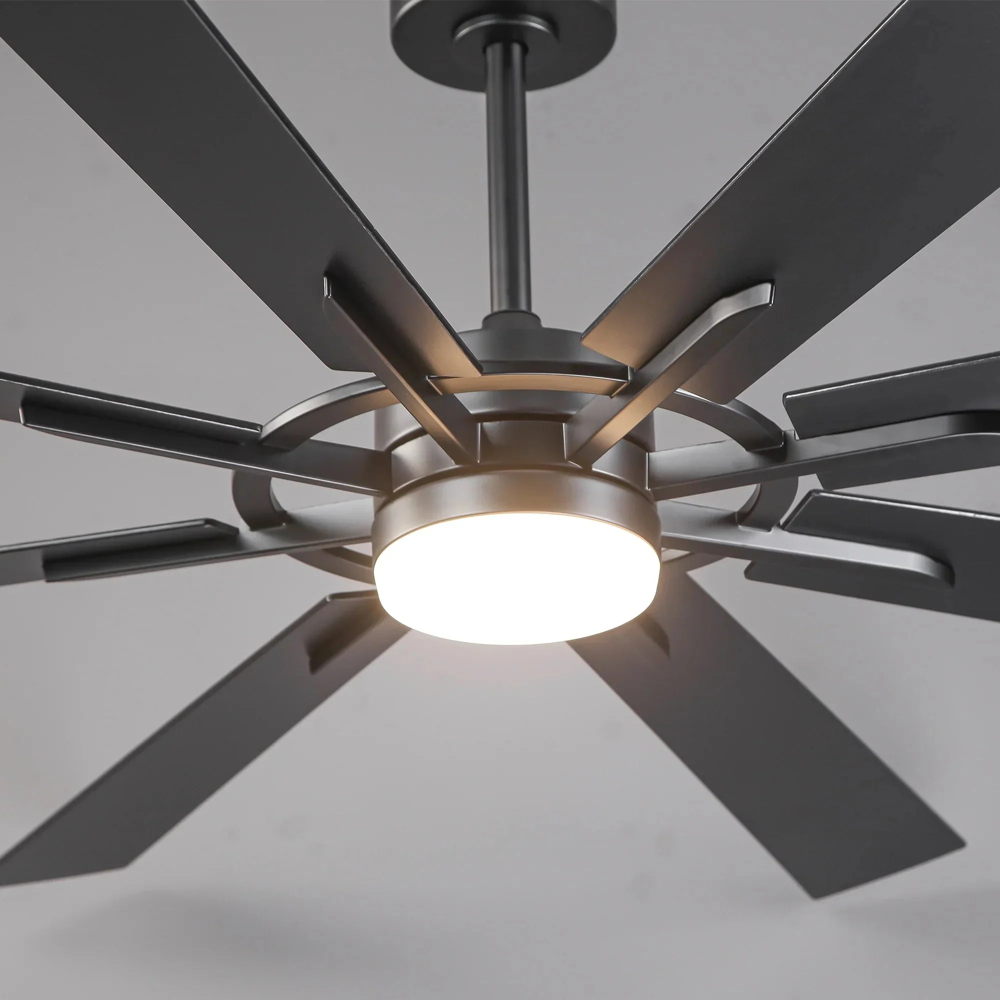 60 Inch 72 Inch Windmill Downrod Mount LED Ceiling Fan with Remote and APP Control - Image 7