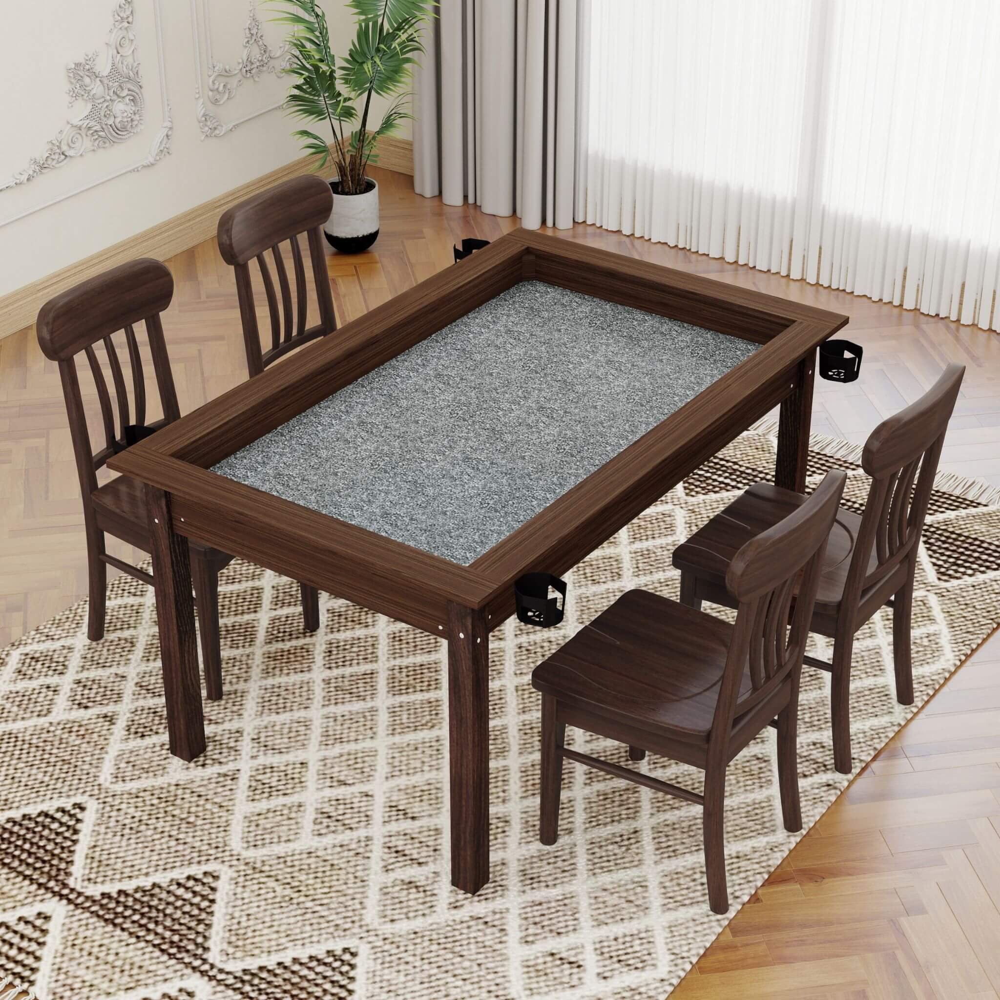 [63X40-Inch] Premium 2-In-1 Multifunctional Board Game Table For 4–6 Players (SAK84513) - Image 12