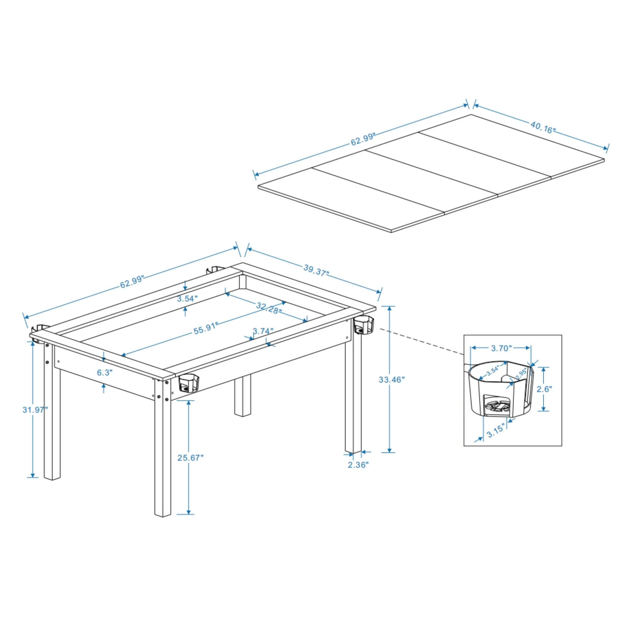 [63X40-Inch] Premium 2-In-1 Multifunctional Board Game Table For 4–6 Players (SAK84513) - Image 15