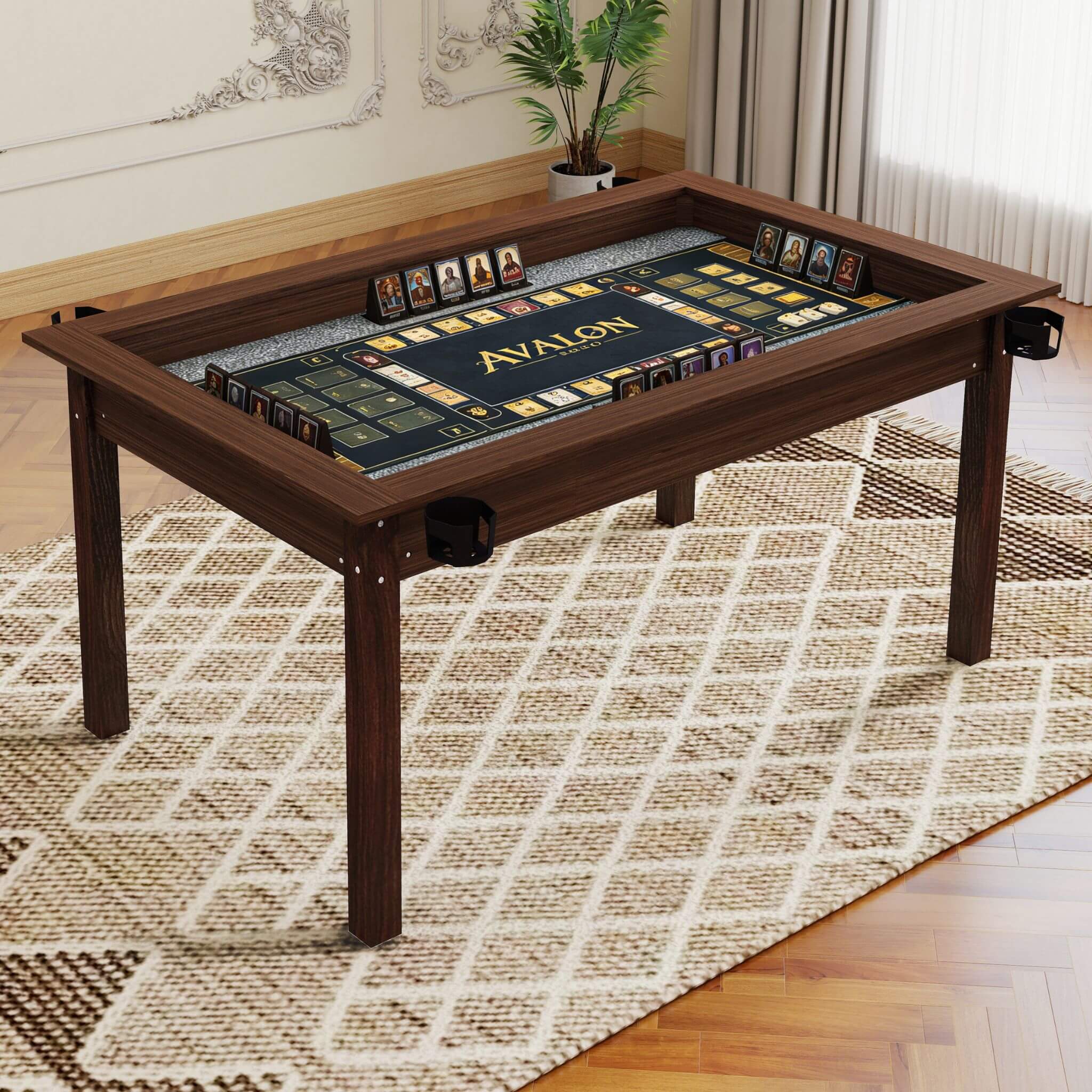[63X40-Inch] Premium 2-In-1 Multifunctional Board Game Table For 4–6 Players (SAK84513) - Image 3