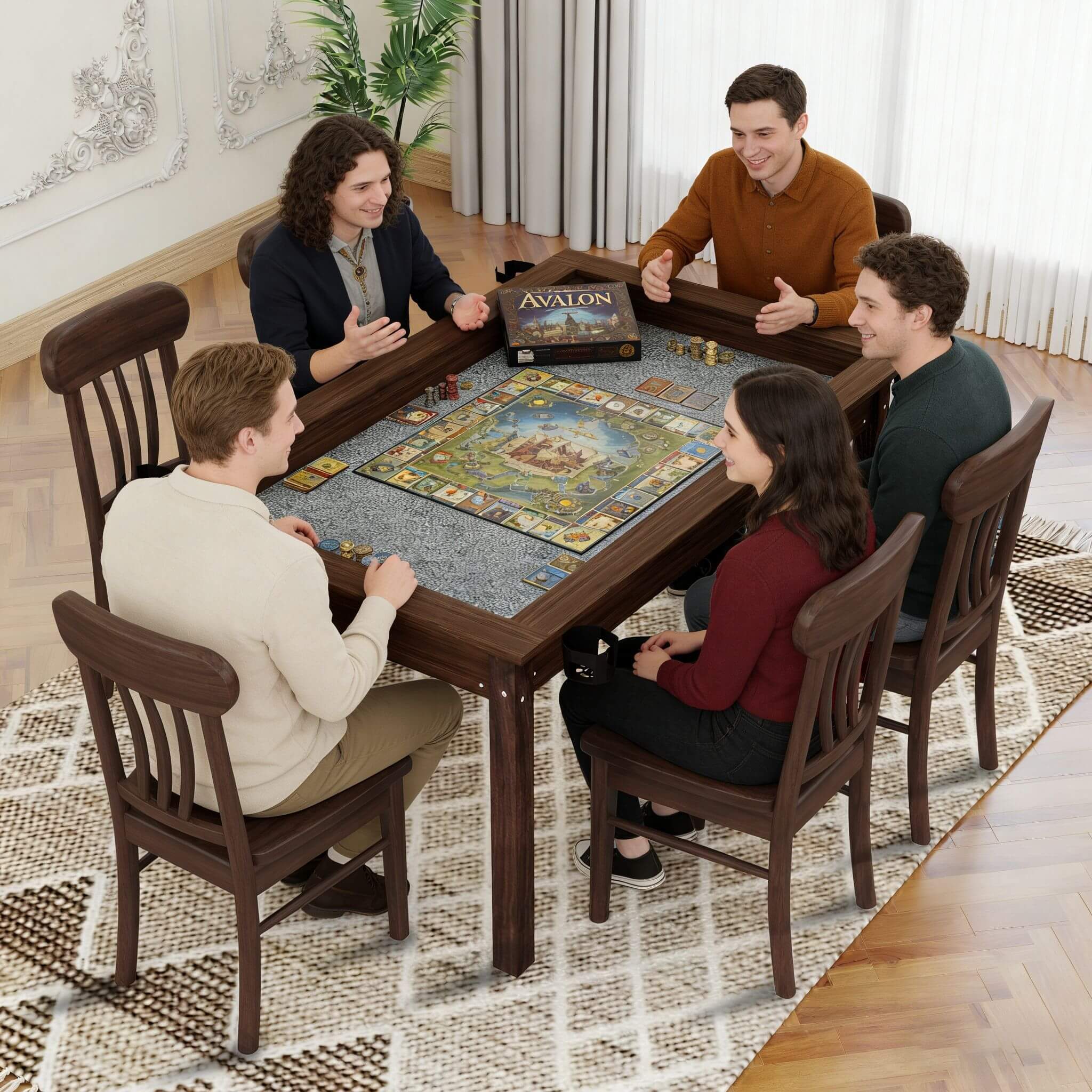 [63X40-Inch] Premium 2-In-1 Multifunctional Board Game Table For 4–6 Players (SAK84513) - Image 6