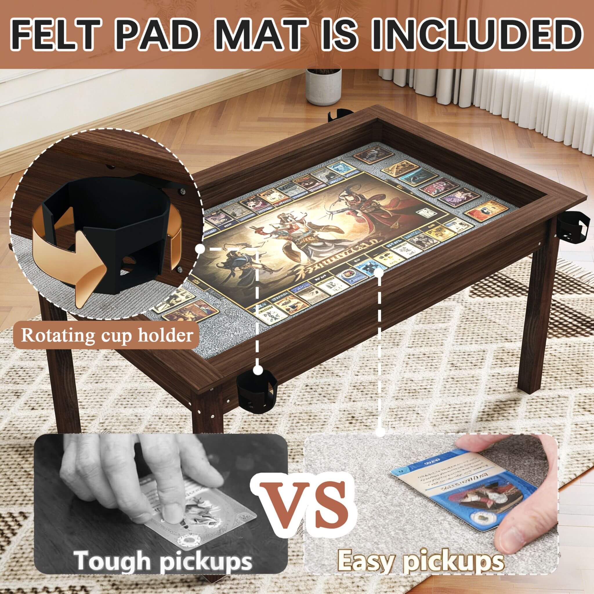 [63X40-Inch] Premium 2-In-1 Multifunctional Board Game Table For 4–6 Players (SAK84513) - Image 8