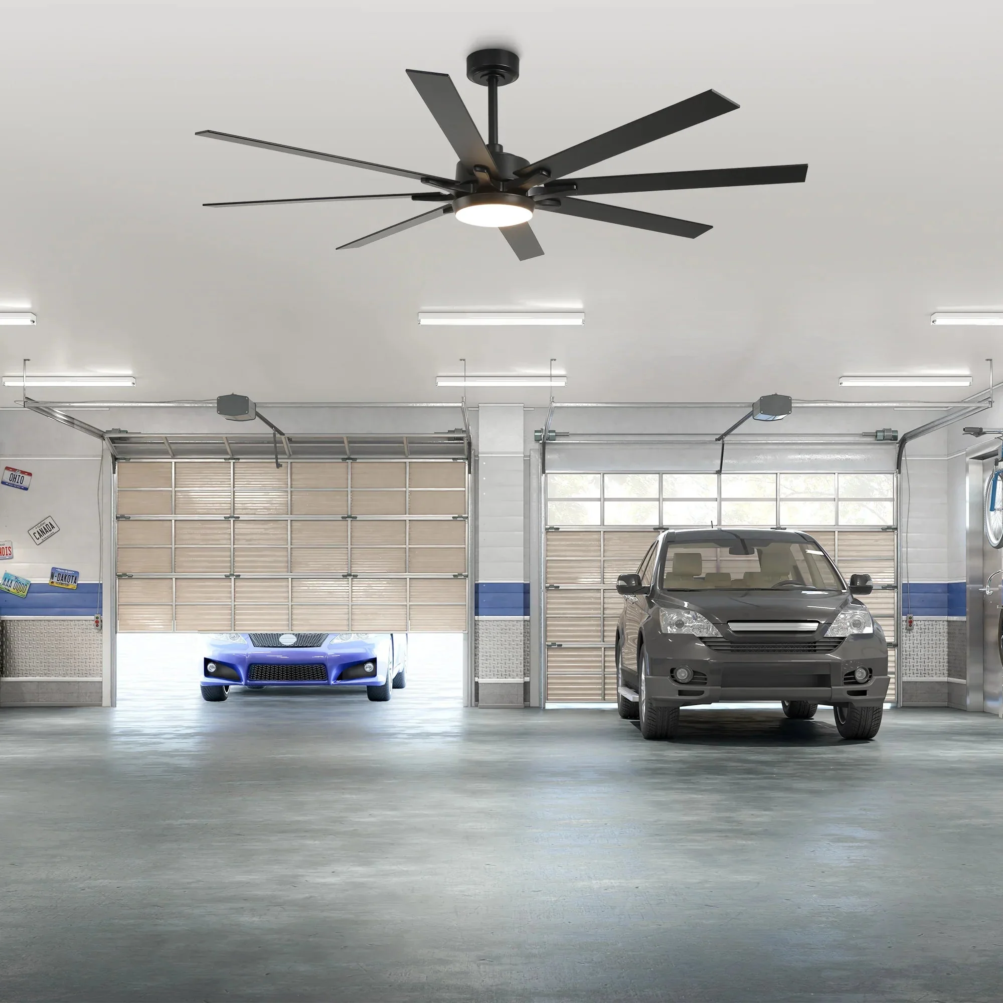 65 Inch Teresa Modern Double-sided Blades Ceiling Fan with Remote Control and LED Light - Image 3