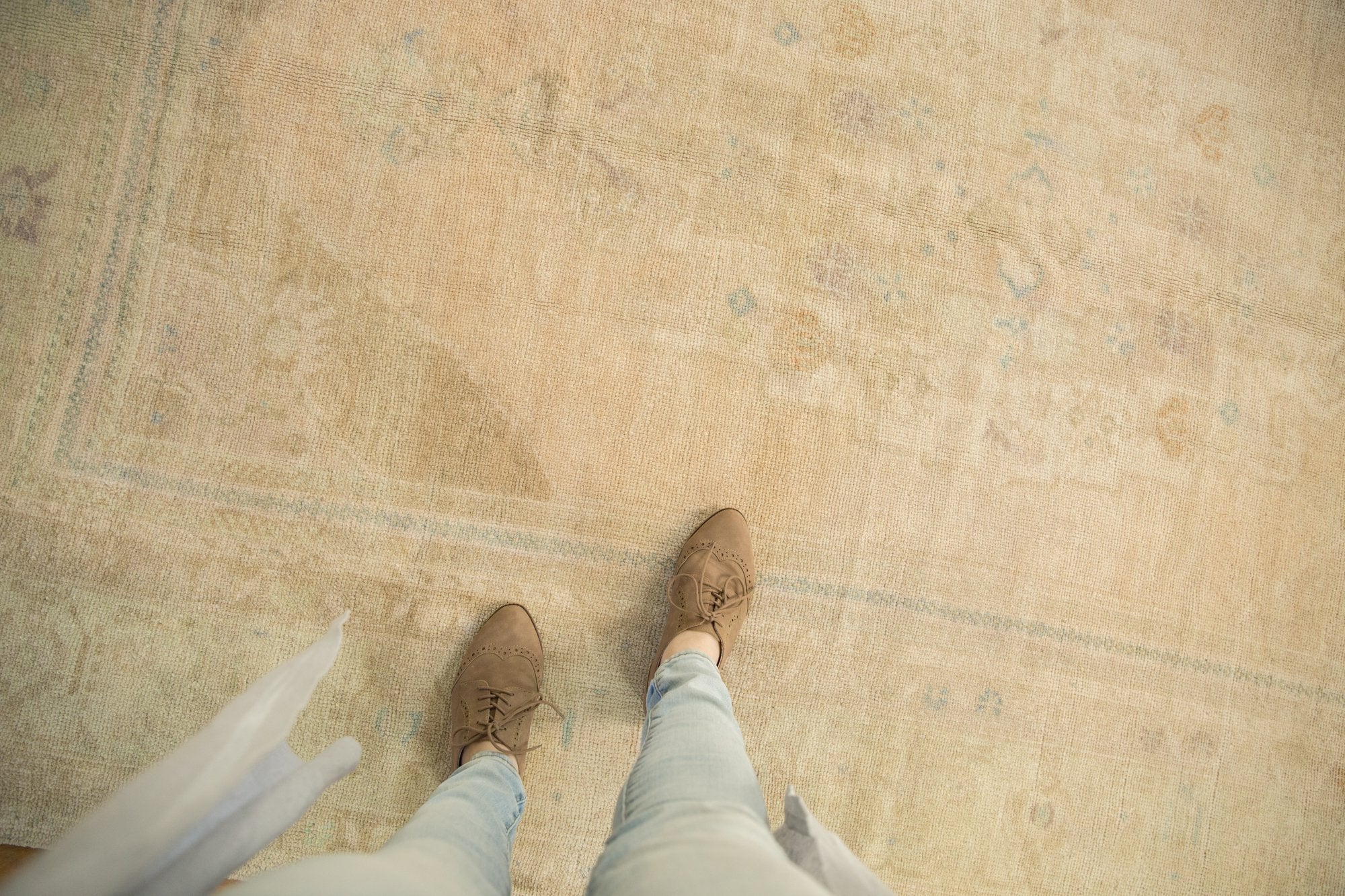 6x10 Vintage Distressed Oushak Carpet - Image 2