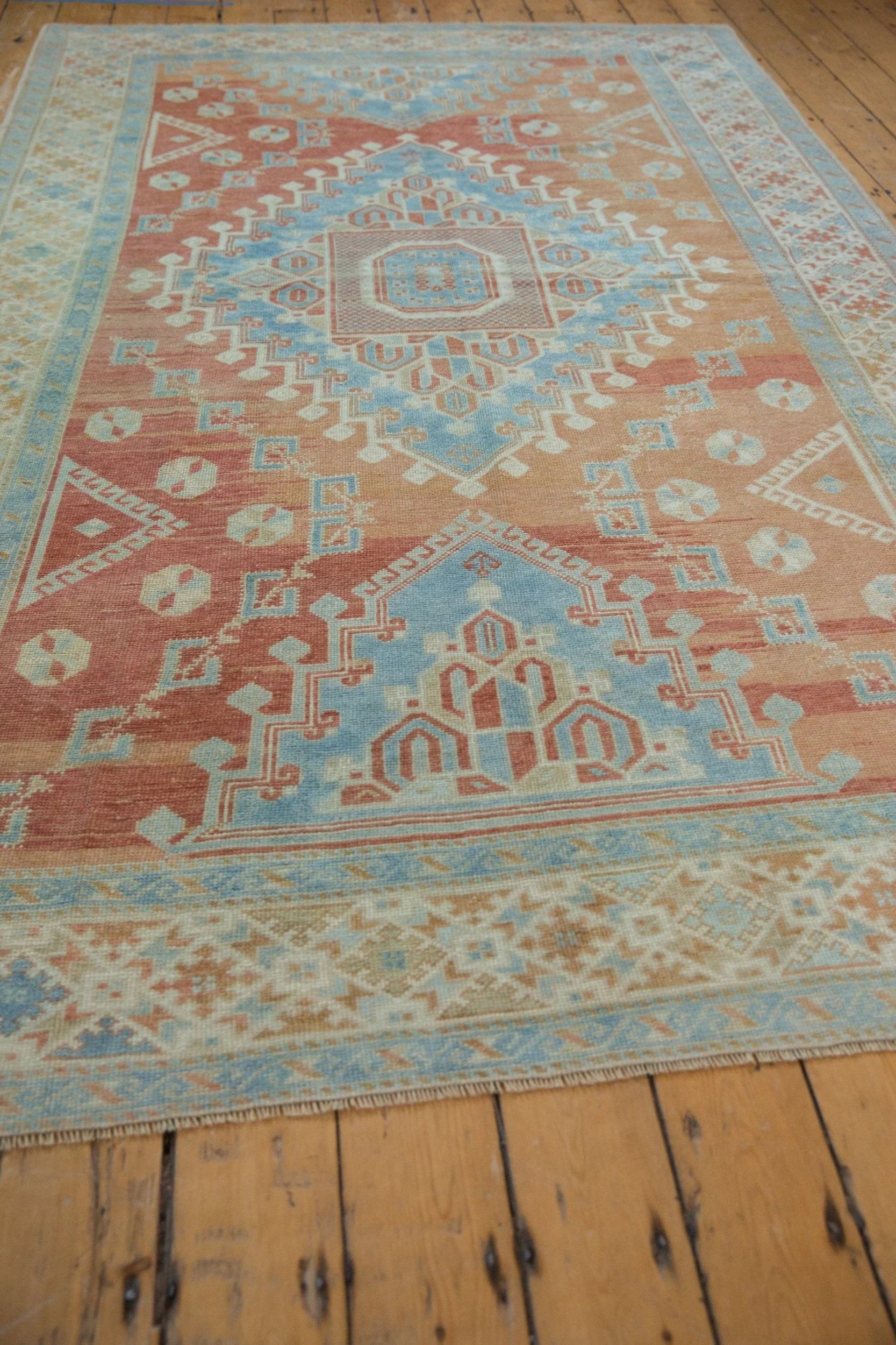 6x10 Vintage Distressed Oushak Carpet - Image 8