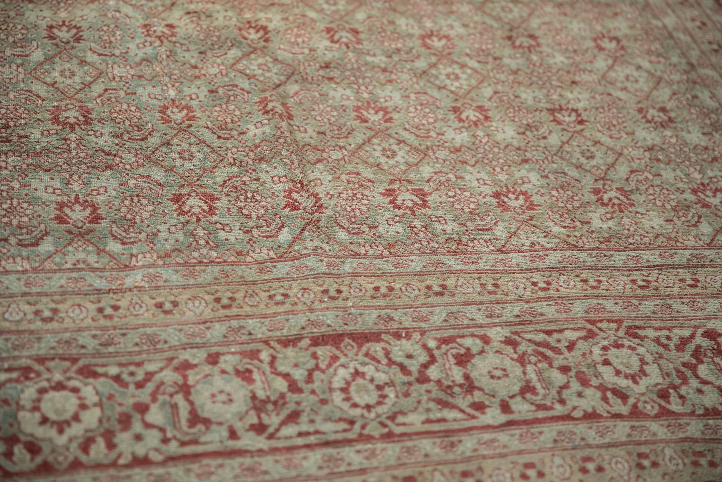 6x10 Vintage Distressed Tabriz Carpet - Image 9