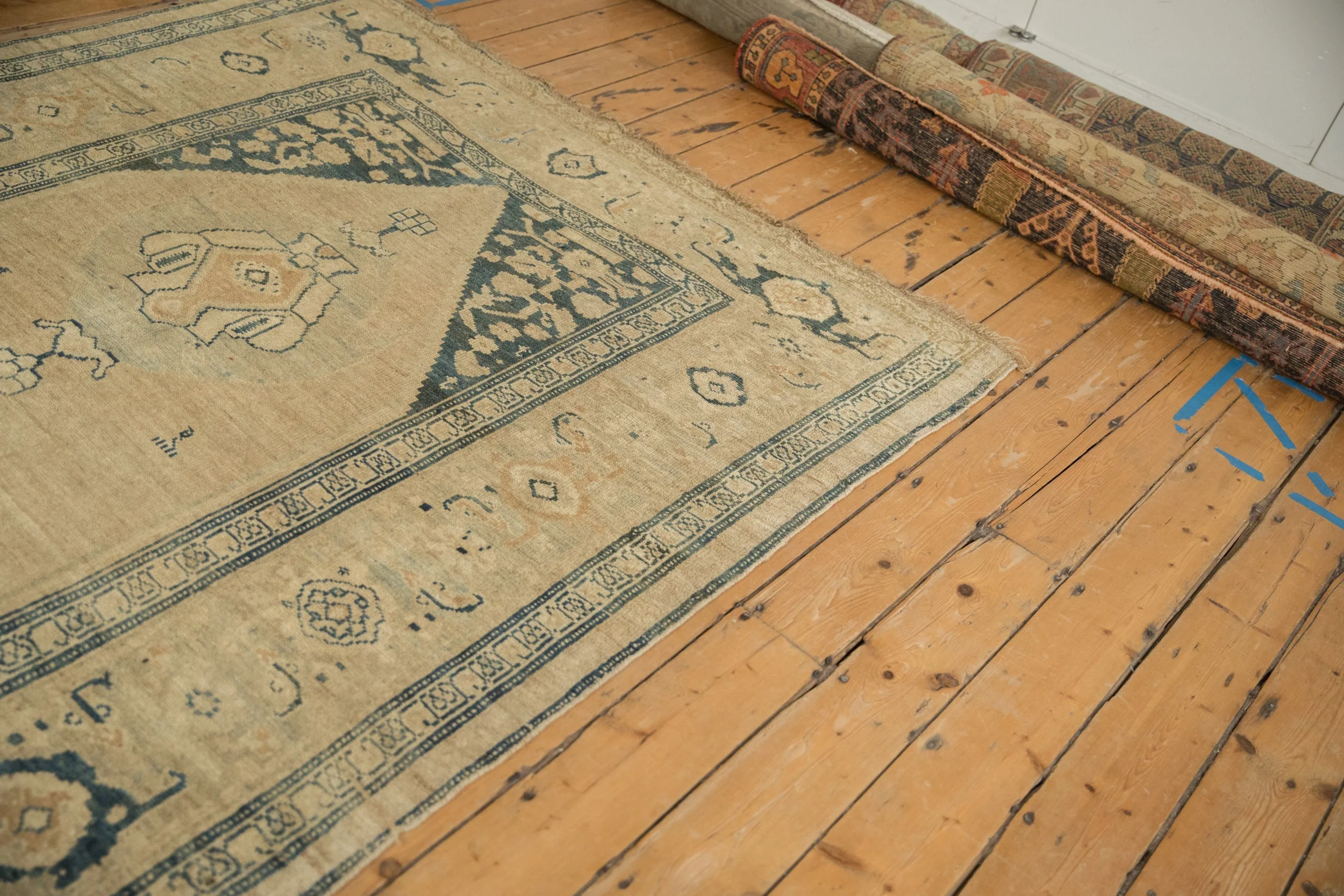 6x12 Antique Distressed Kurdish Rug Runner - Image 9