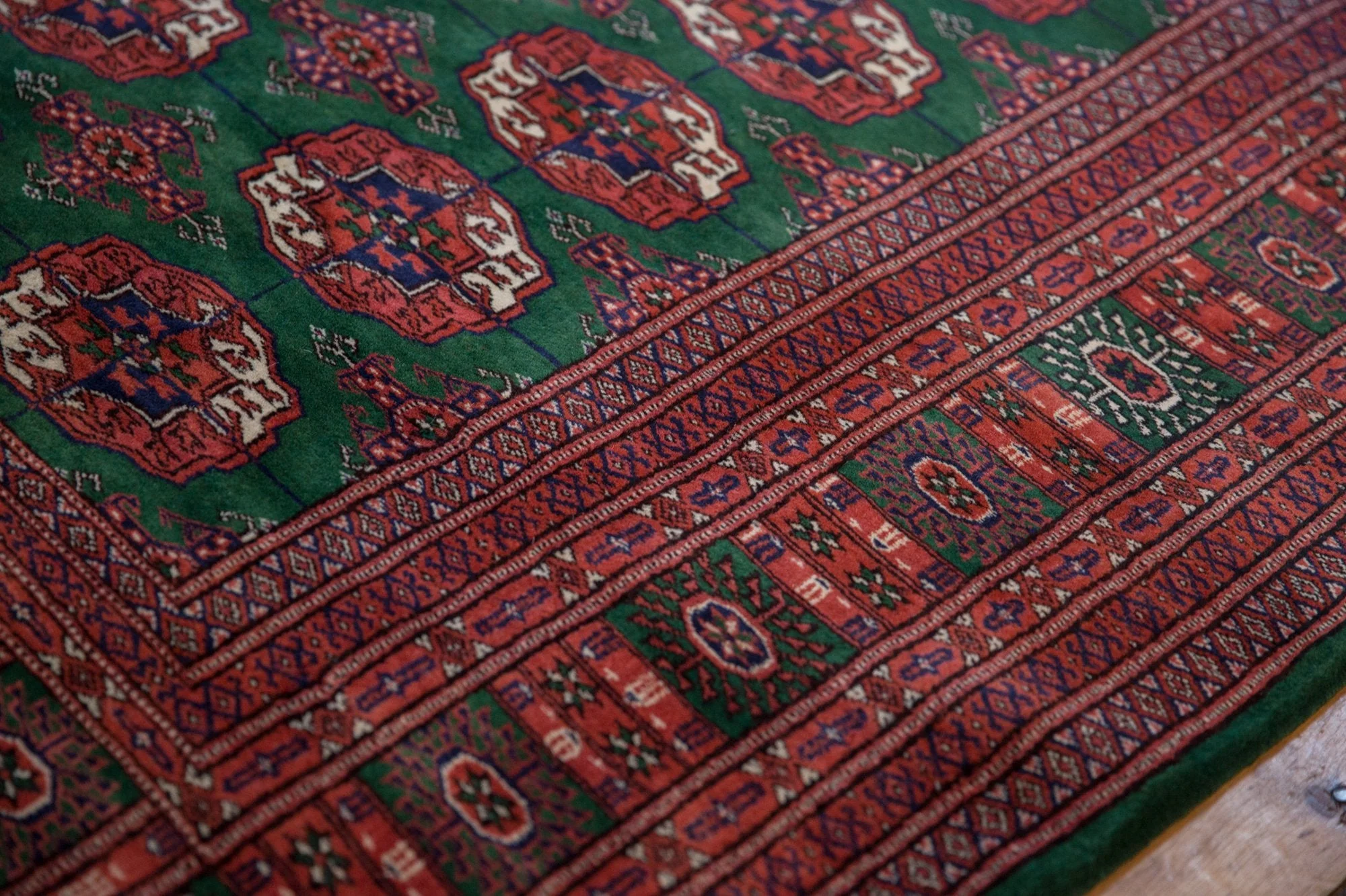 6x6.5 Vintage Fine Pakistani Bokhara Design Square Carpet - Image 11