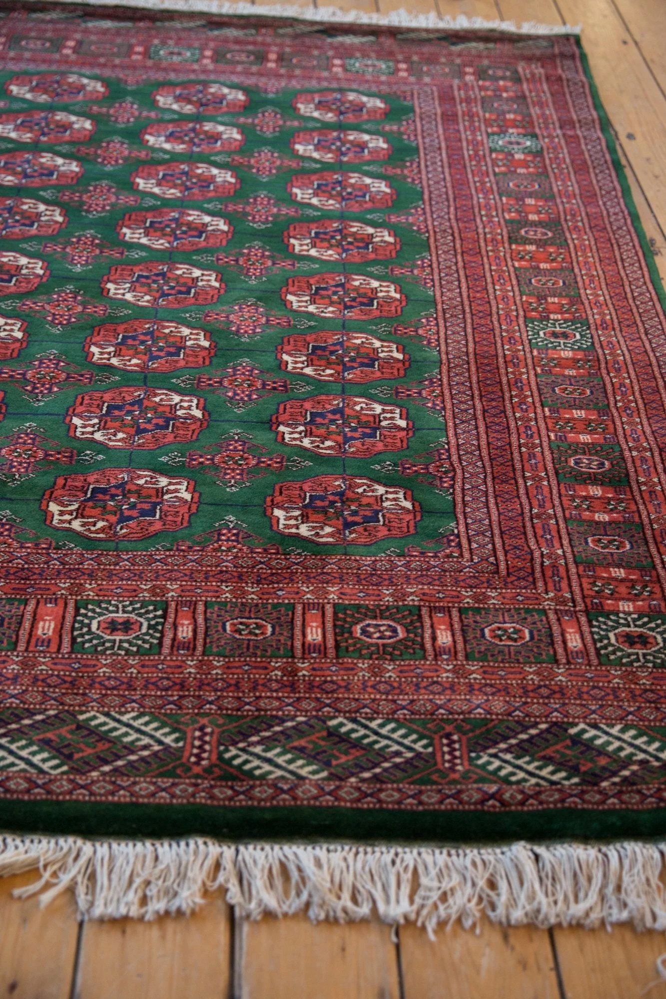 6x6.5 Vintage Fine Pakistani Bokhara Design Square Carpet - Image 7