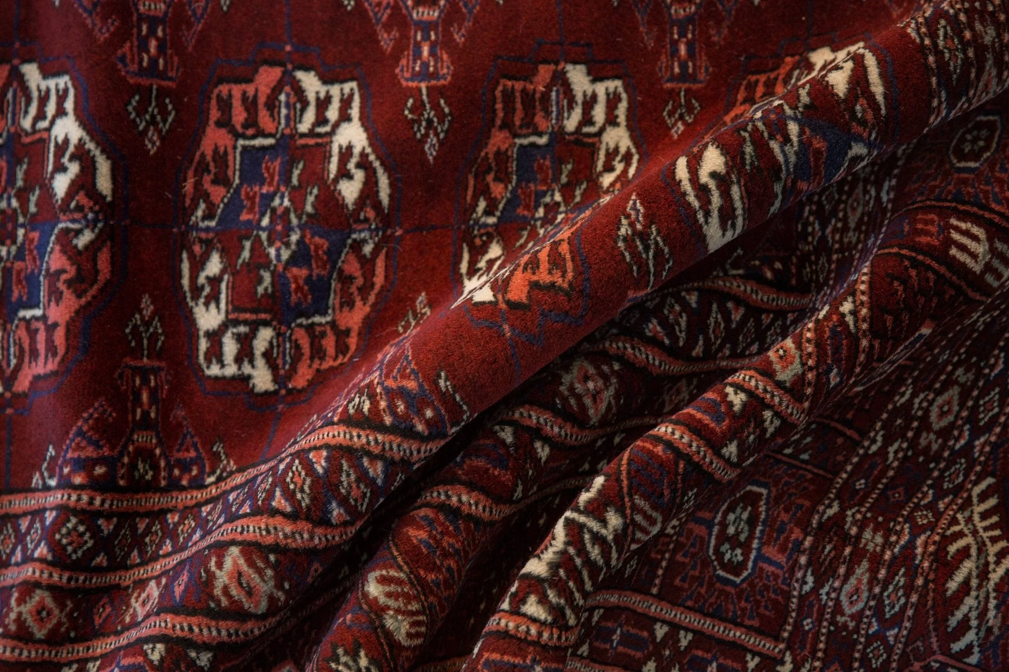 6x6.5 Vintage Fine Pakistani Bokhara Design Square Carpet - Image 10