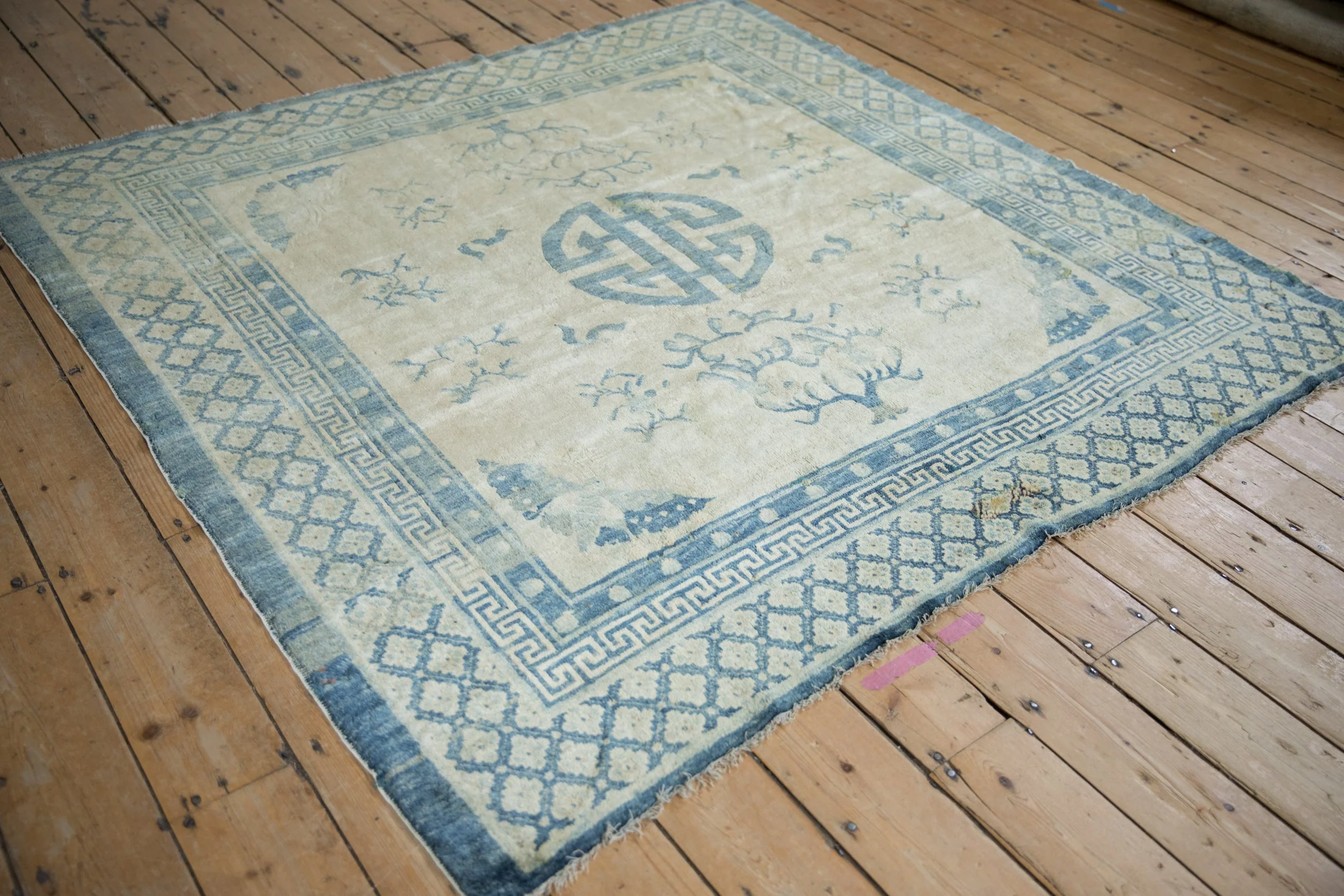 6x6 Antique Distressed Peking Square Carpet - Image 4