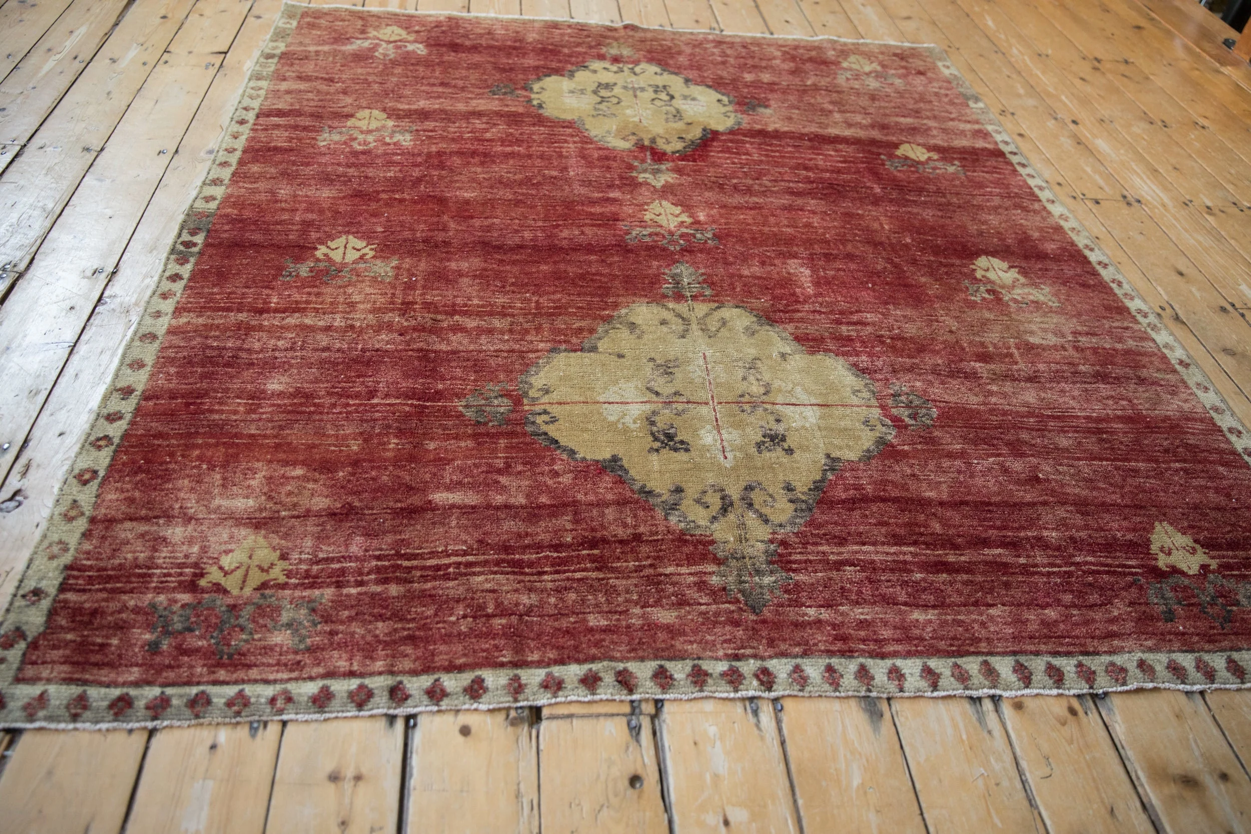 6x7 Vintage Fragment Kars Square Carpet - Image 9