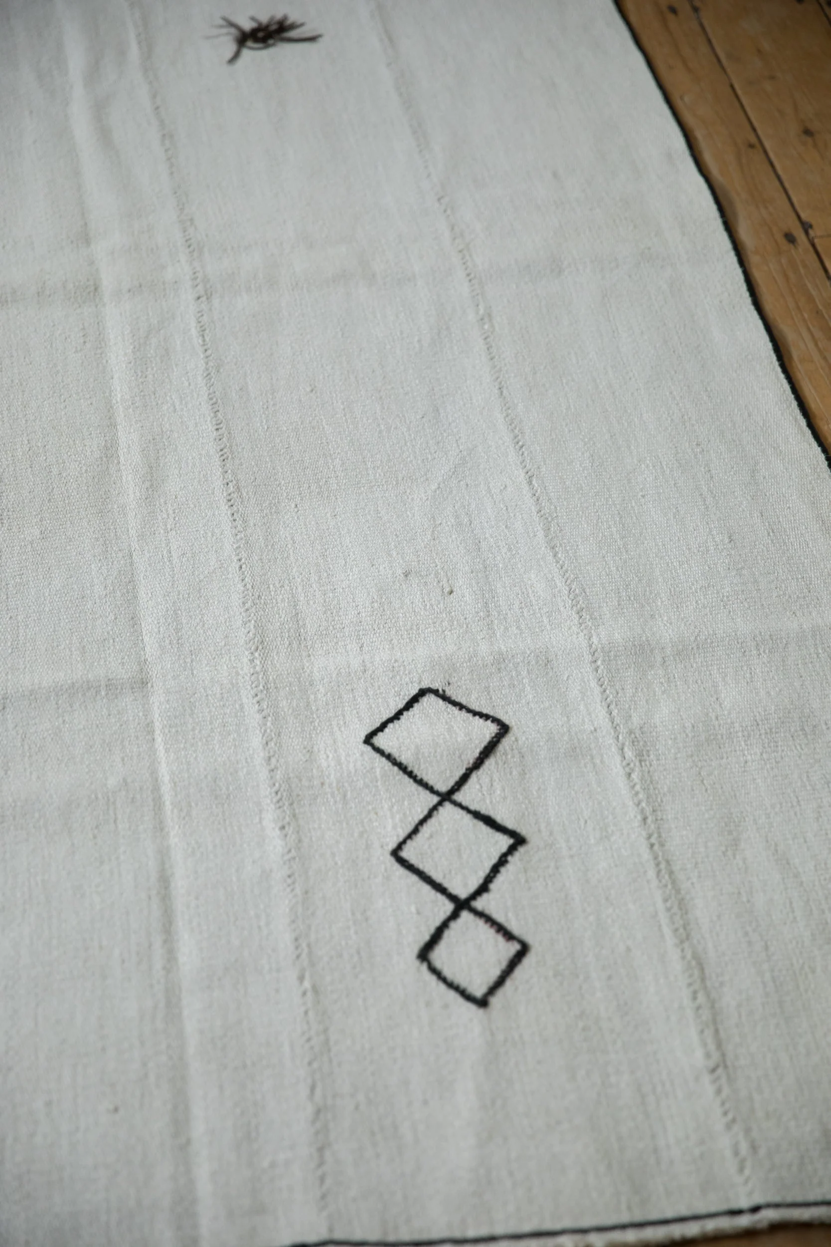 6x7 Vintage Hemp Kilim Square Carpet - Image 9
