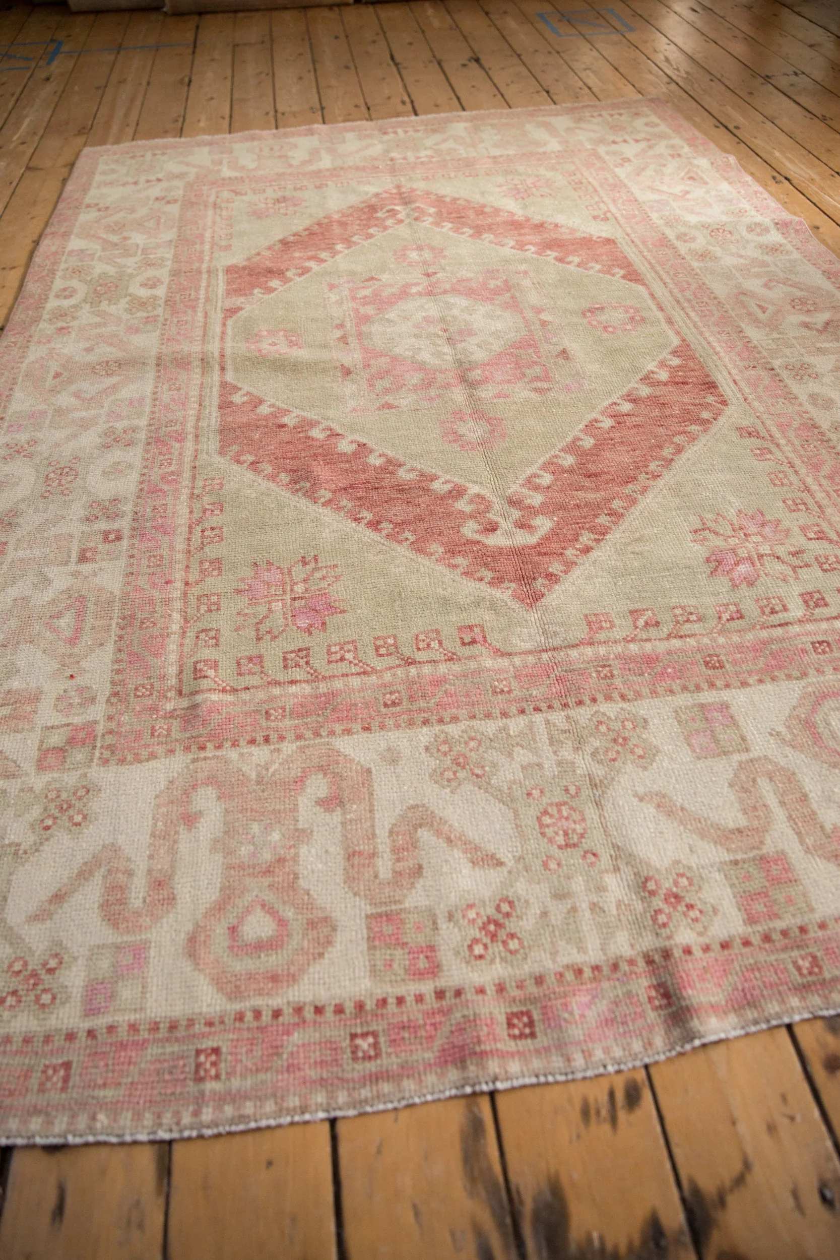6x8.5 Vintage Distressed Oushak Carpet - Image 9