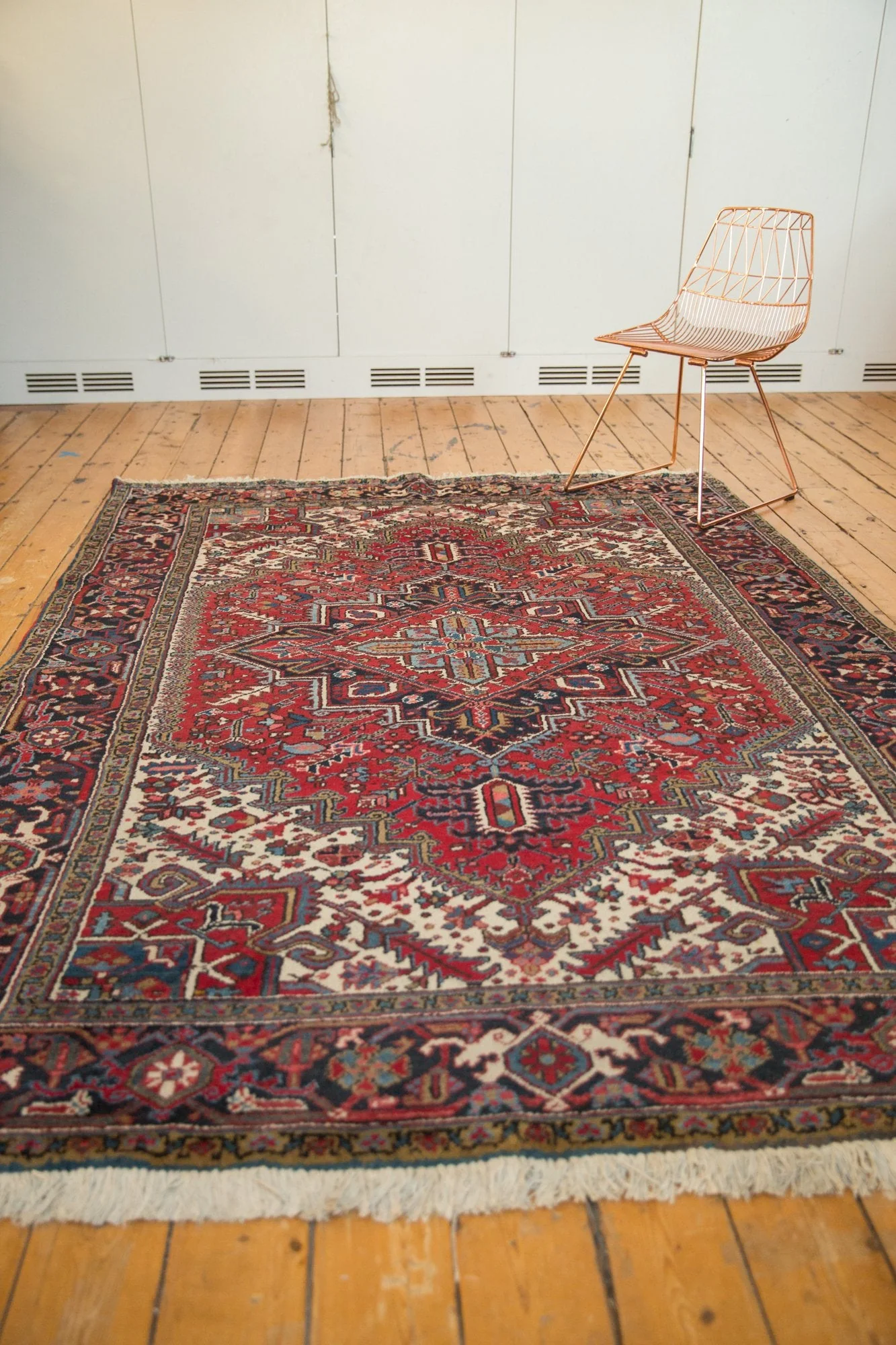 6x8.5 Vintage Heriz Carpet - Image 8