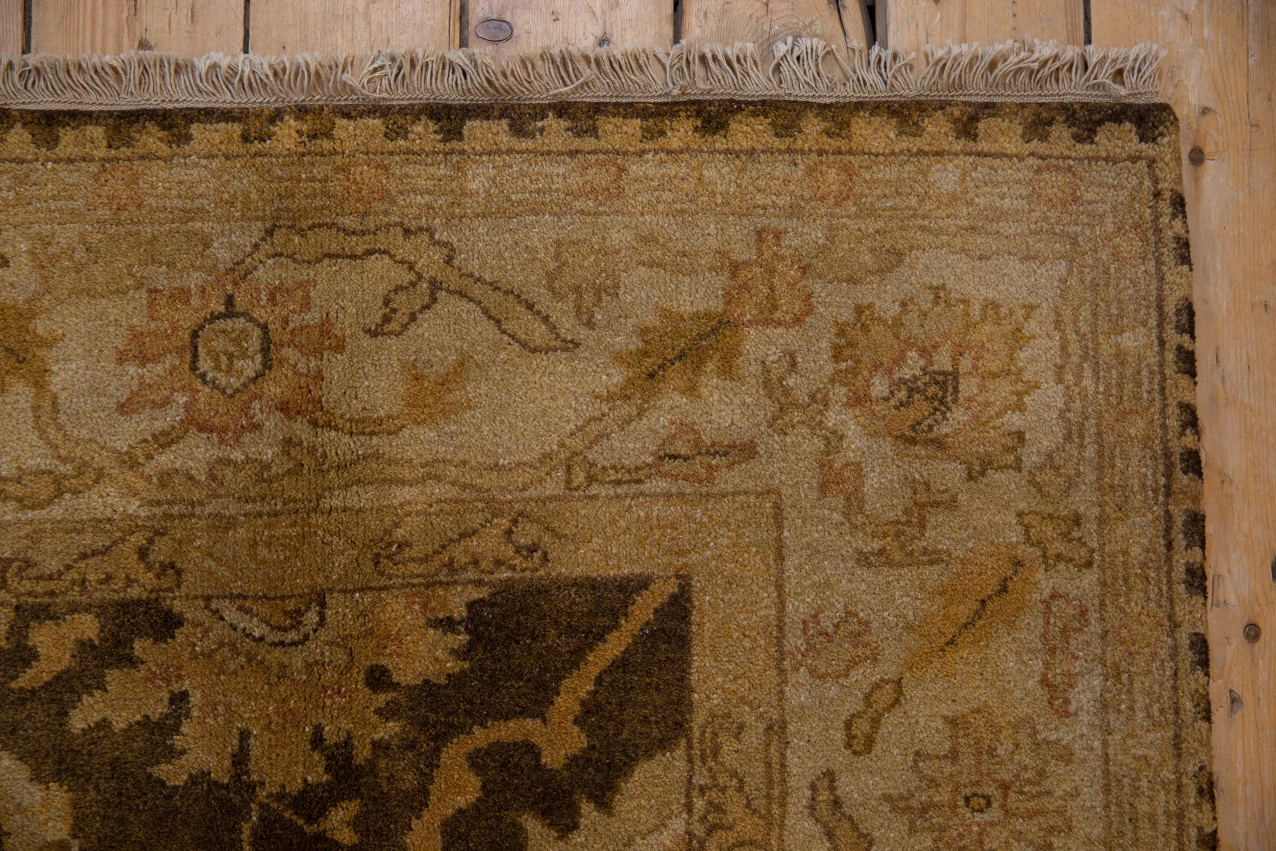 6x9.5 Gold Wash Indian Oushak Design Carpet - Image 3