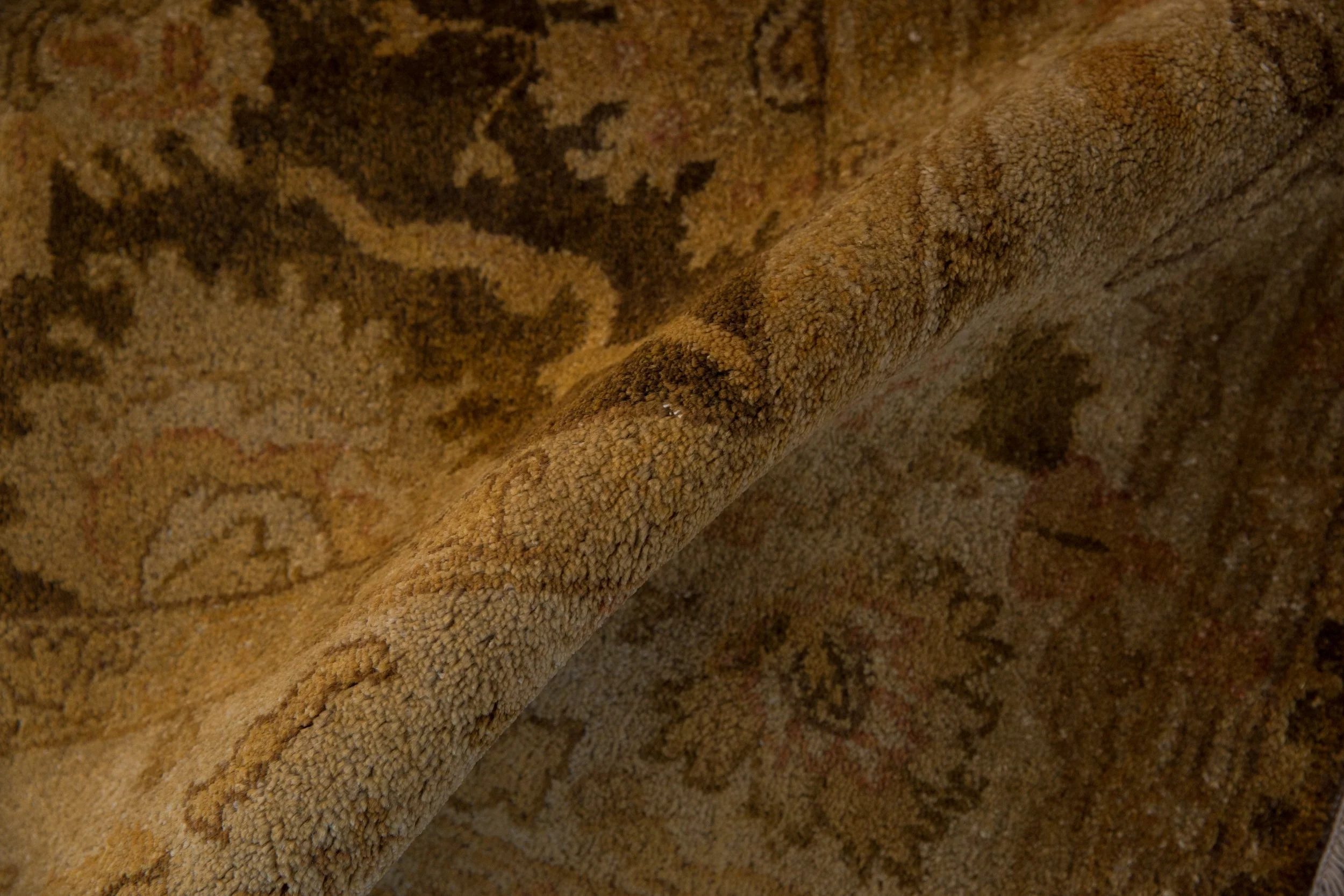 6x9.5 Gold Wash Indian Oushak Design Carpet - Image 8