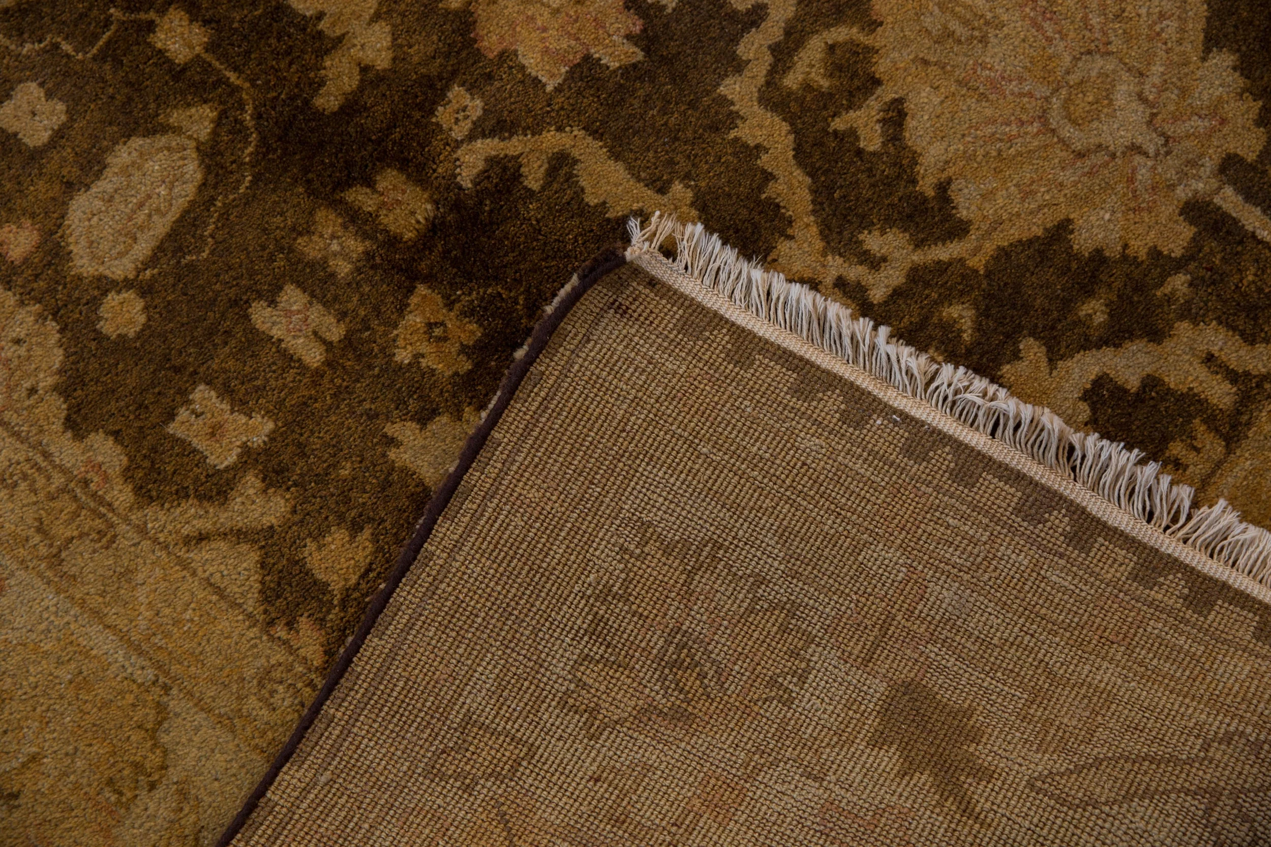 6x9.5 Gold Wash Indian Oushak Design Carpet - Image 9